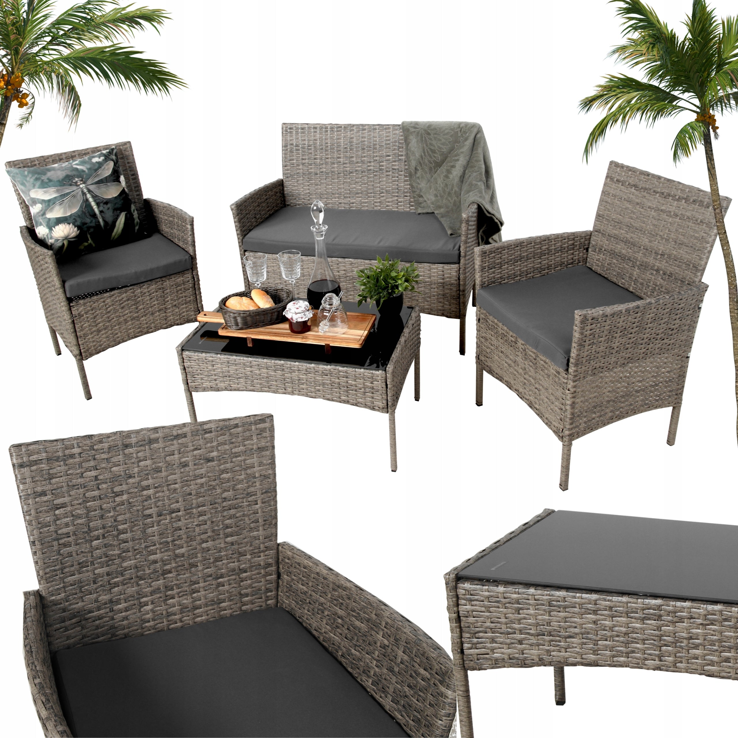 Garden Furniture Balcony Set for Terrace Set Technorattan BODRUM 4os Packaging status original