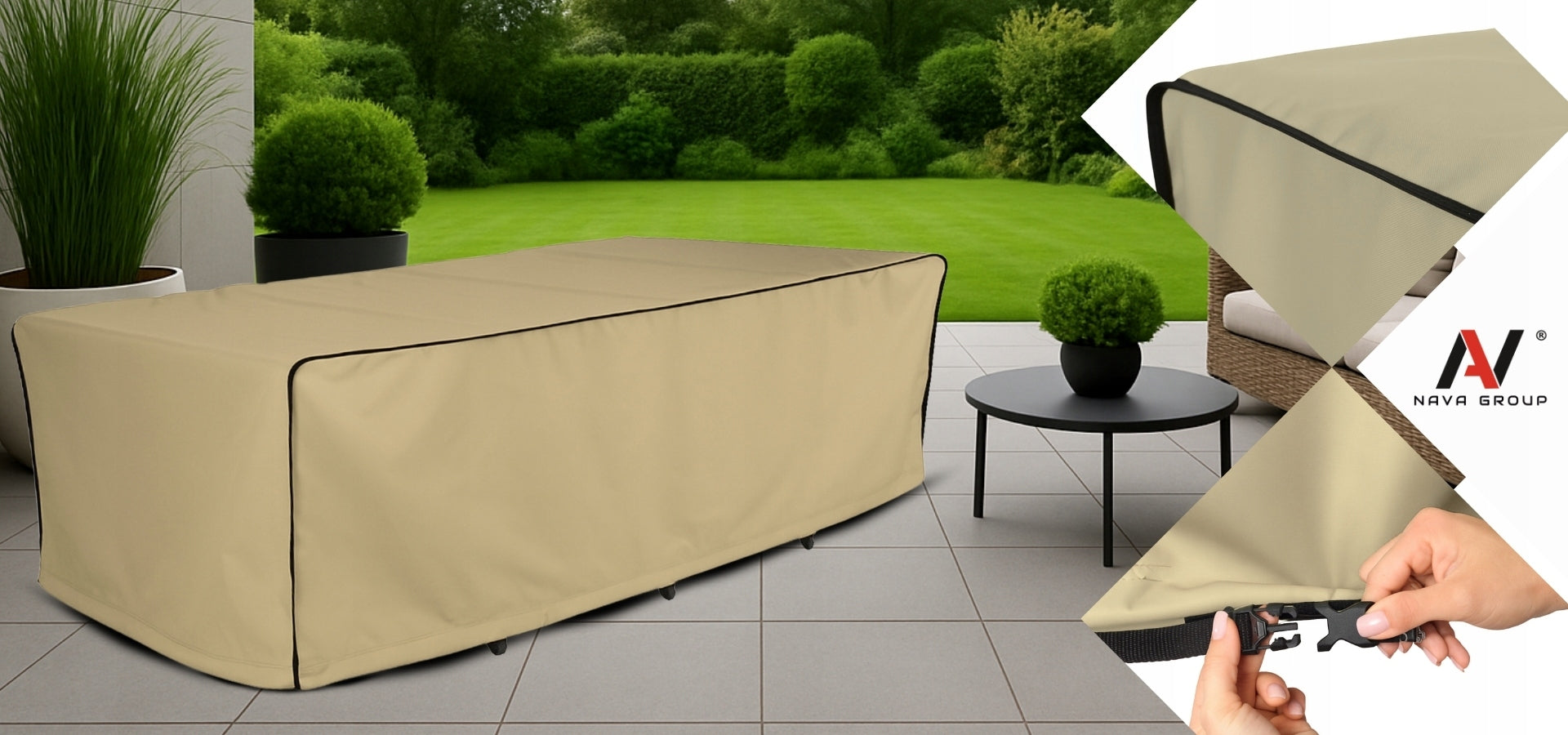 Garden Furniture Cover Table Waterproof to Dimension 250-300cm Strong Kind for set