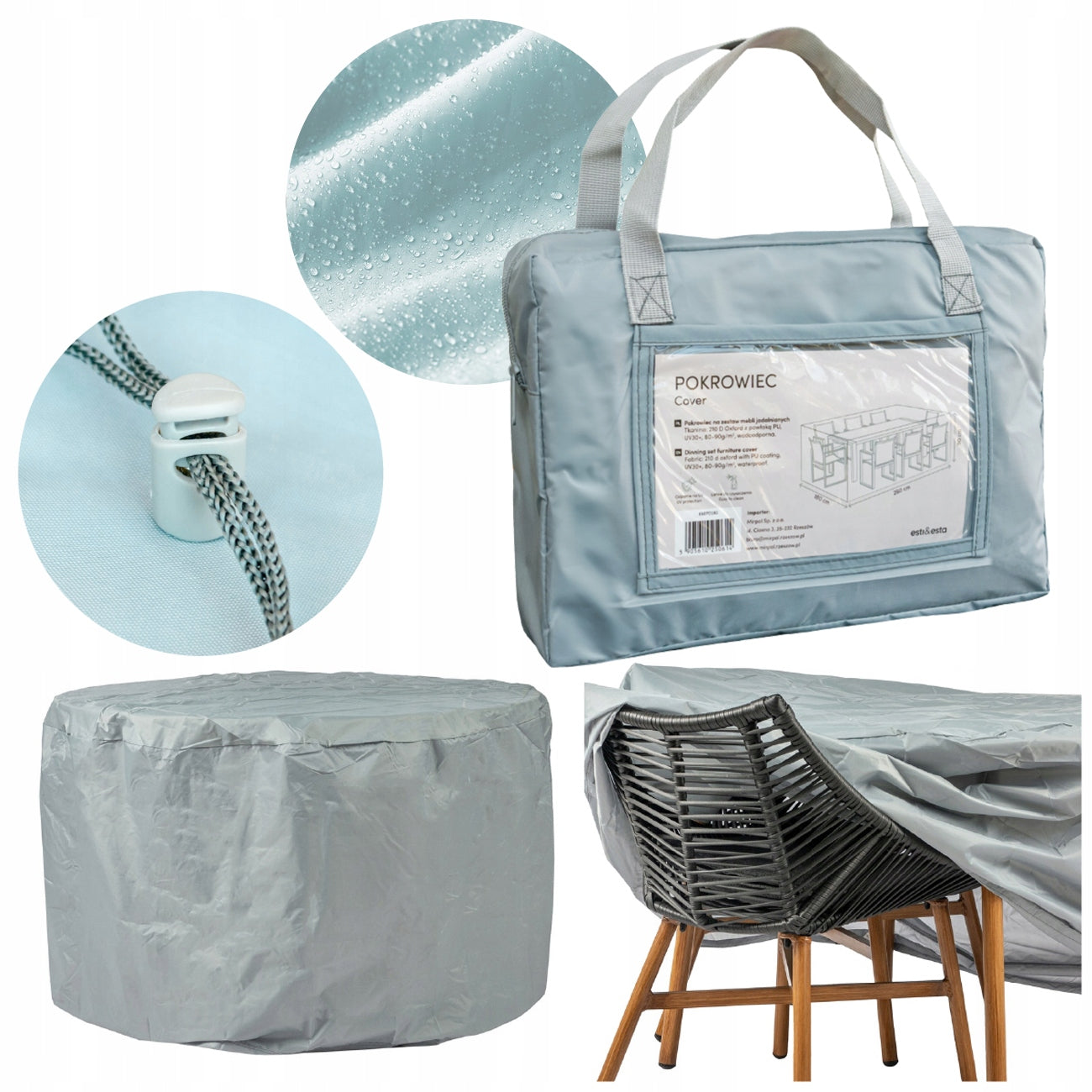 Garden Furniture Cover Waterproof 160x90cm Water Protection