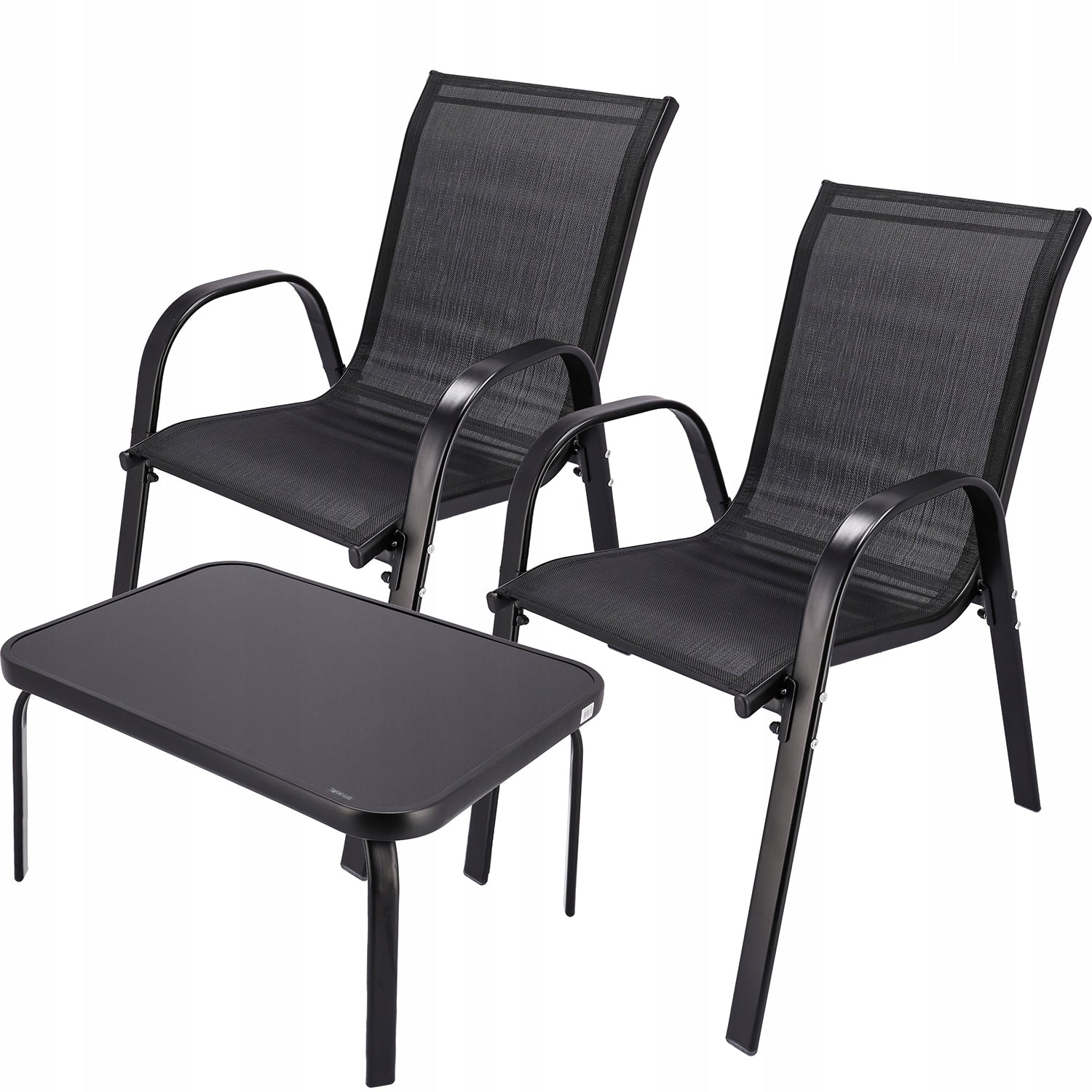 Garden Furniture For Balcony Terrace Set Coffee Table Chairs Black Manufacturer Jumi