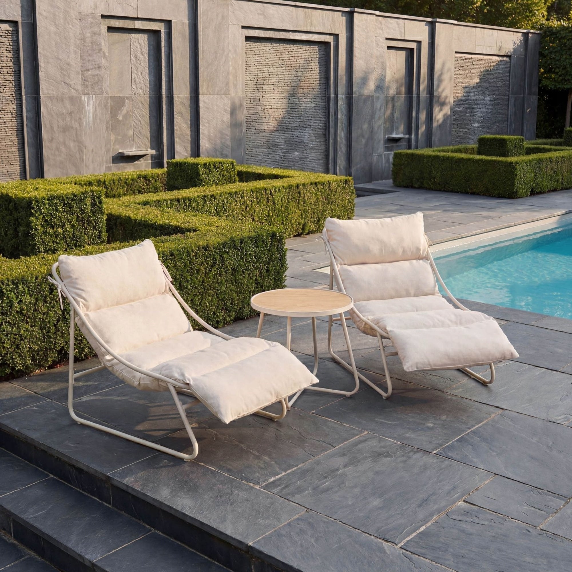 Garden Furniture Set 2 Armchairs + Coffee Table Balcony Furniture Packaging status original