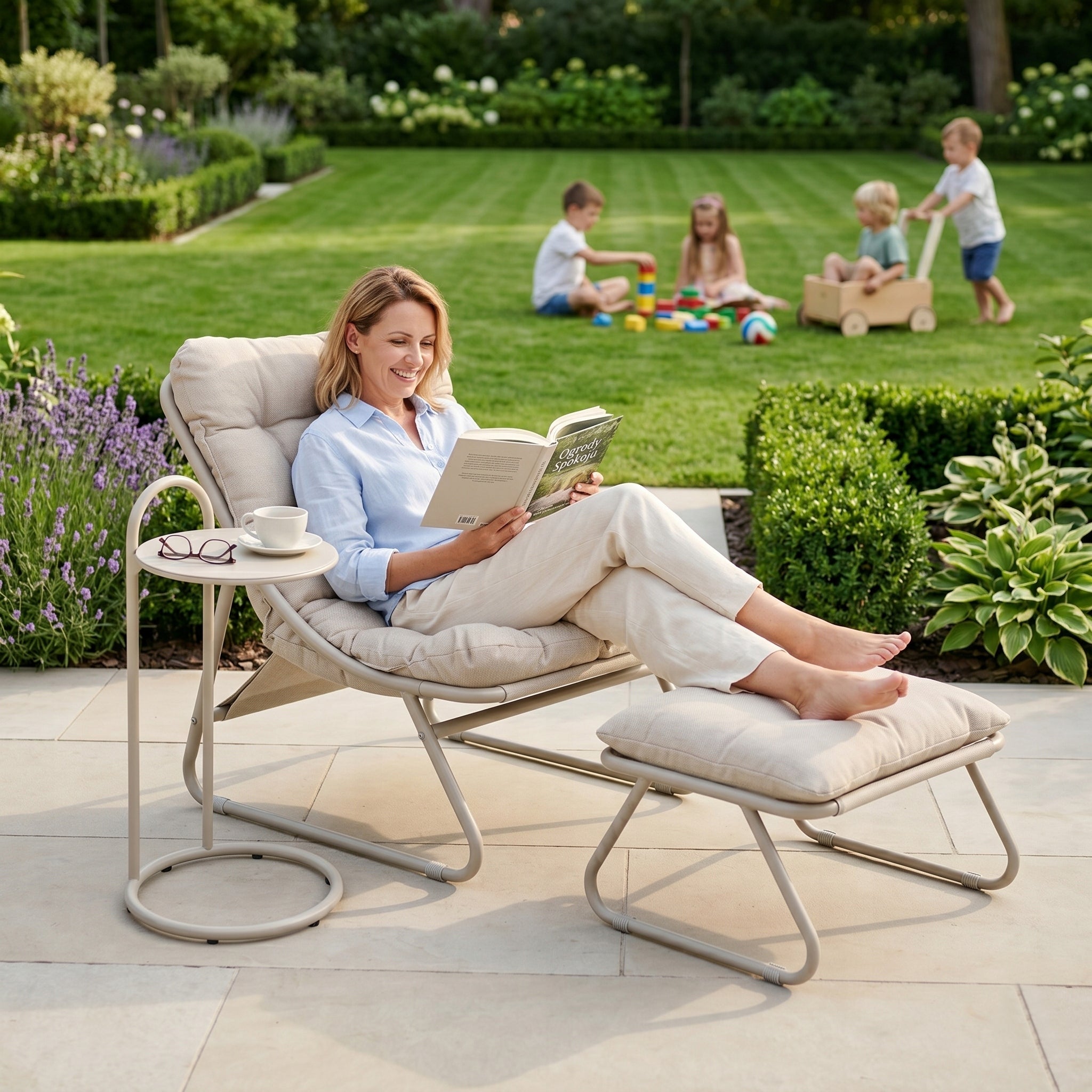 Garden Furniture Set 3in1 ARMCHAIR FOOTREST TABLE Terrace BEIGE Manufacturer code 535.1180.001