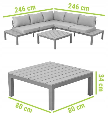 Garden Furniture Set Aluminum Corner BALI Table PREMIUM Cushions Number of items in the set 4