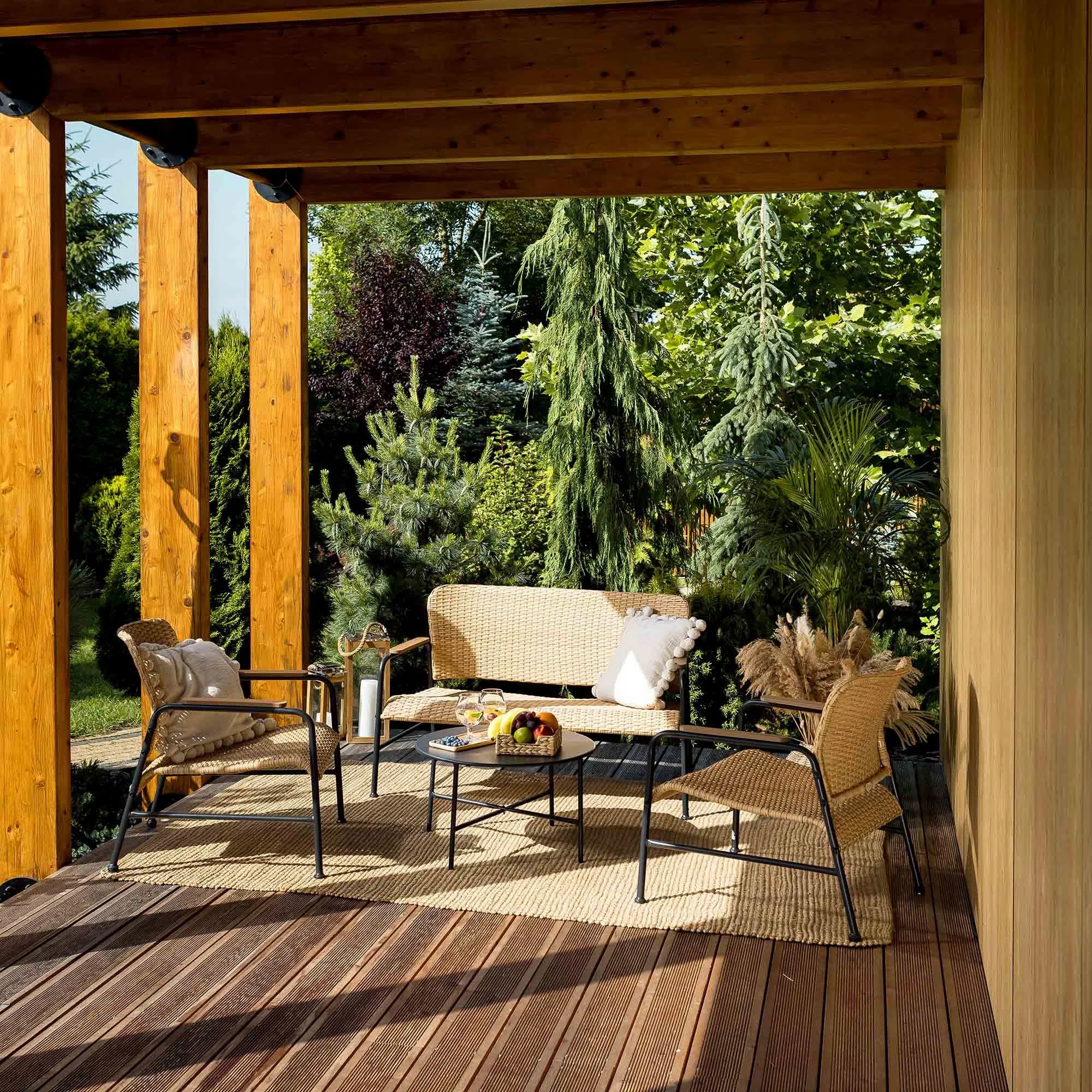 Garden Furniture Set Balcony Furniture Garden 4 Pers. Sofa Table Armchair Number of people 4