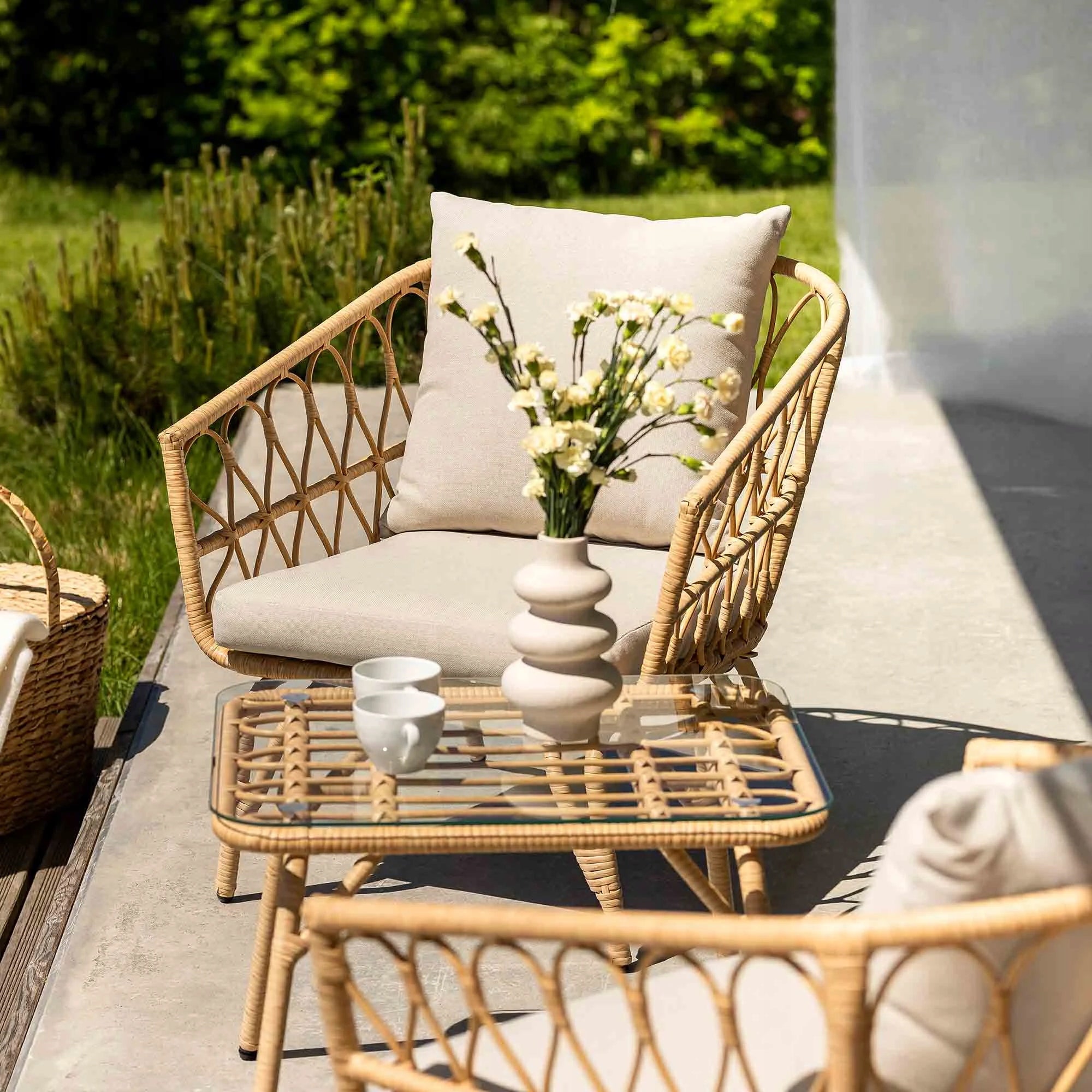 Garden Furniture Set Balcony Table Armchairs Terrace Technoratan 2 people For coffee set