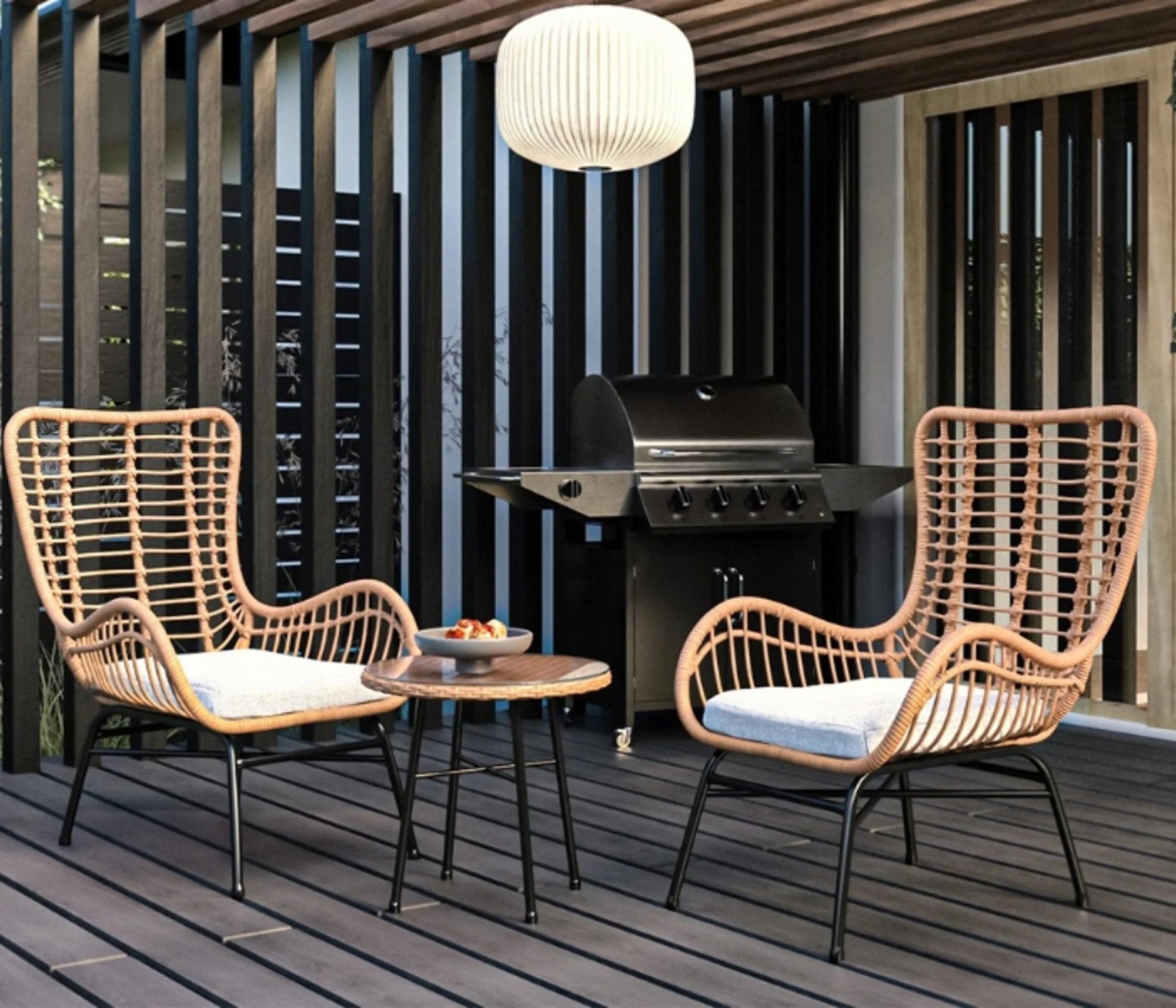 Garden Furniture Set Balcony Terrace Technorattan Table Armchairs di volio For coffee set