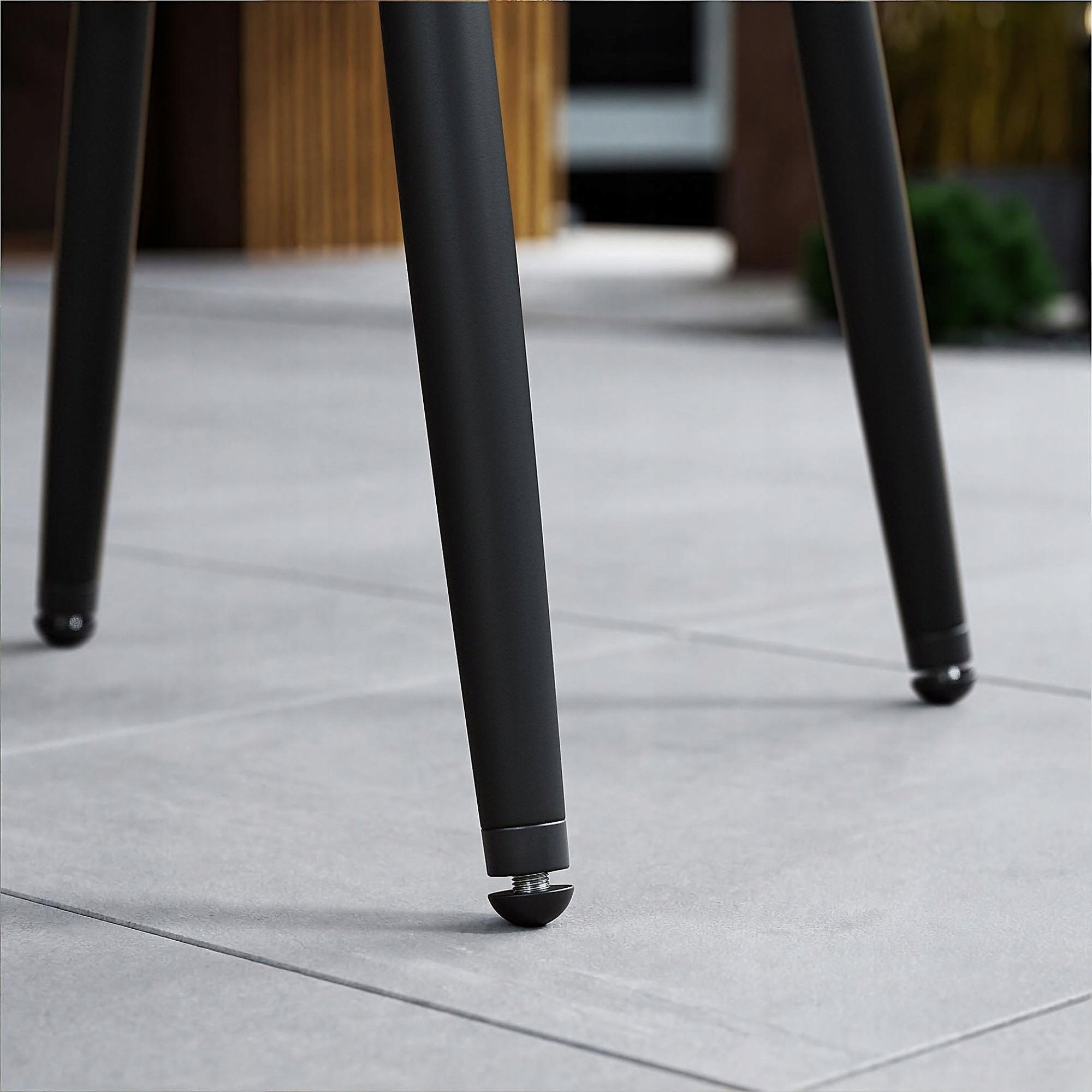 Garden Furniture Set Black 2 Chairs+1 Balcony Table Terrace Steel PP Color black