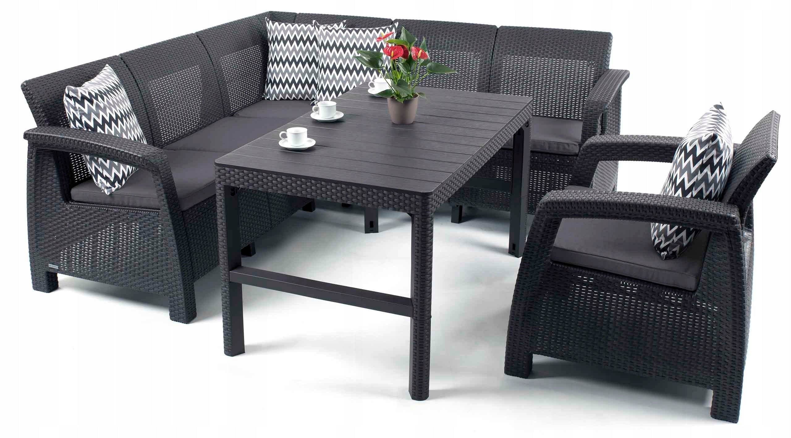 Garden Furniture Set Corner CORFU Single Armchair Elevated Table LYON Line CORFU RELAX