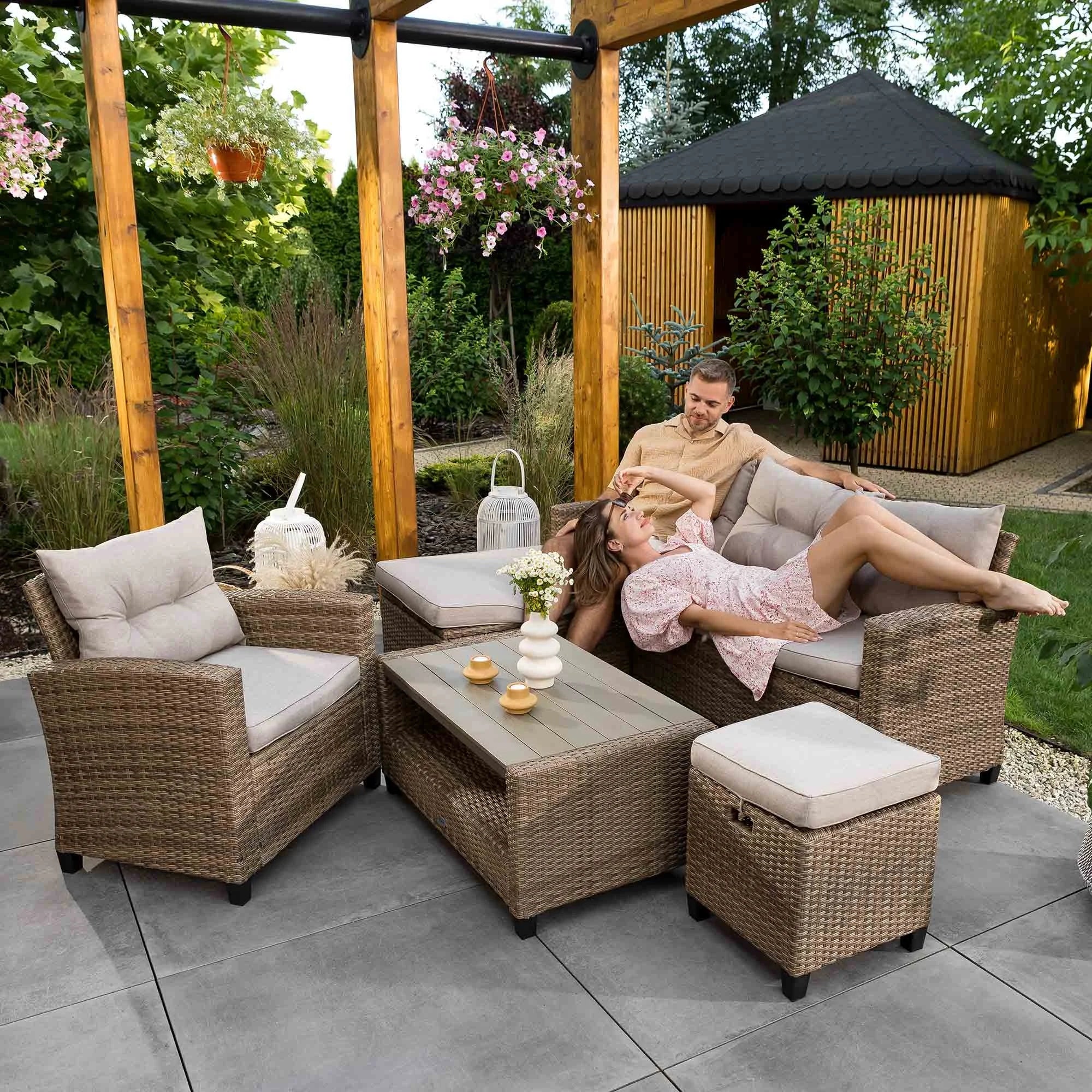 Garden Furniture Set Dalmia di volio Corner Set Technorattan Armchair Packaging status original