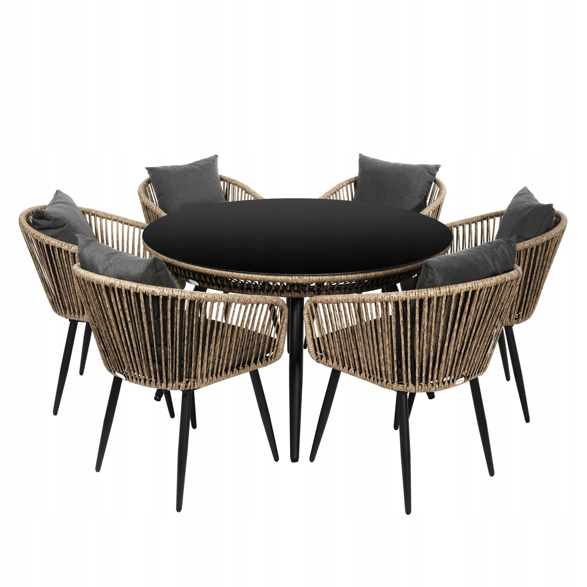 Garden Furniture Set Dining Table 6 Armchairs Technorattan Handmade