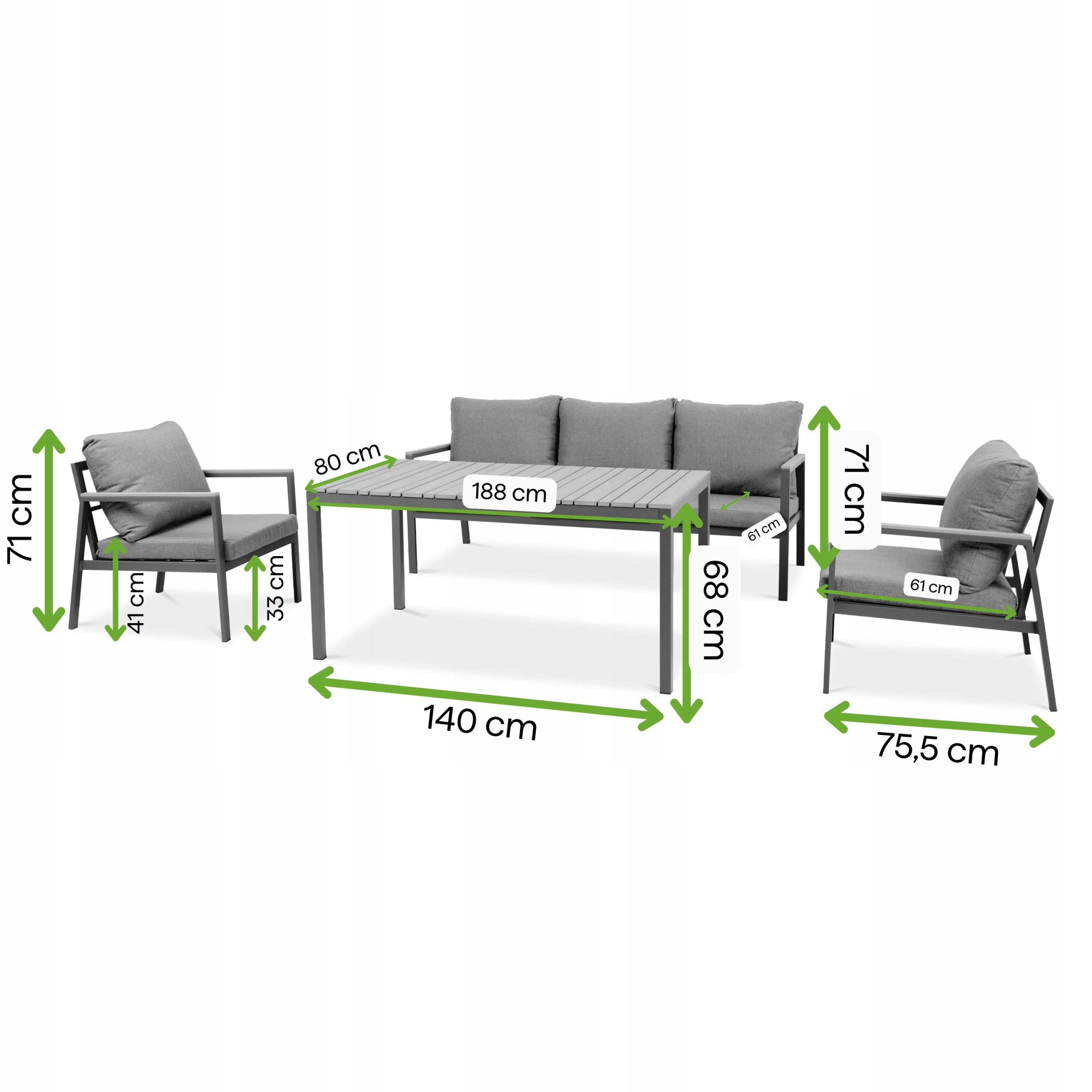 Garden Furniture Set EDISON Sofa Table Garden Furniture Packaging status original