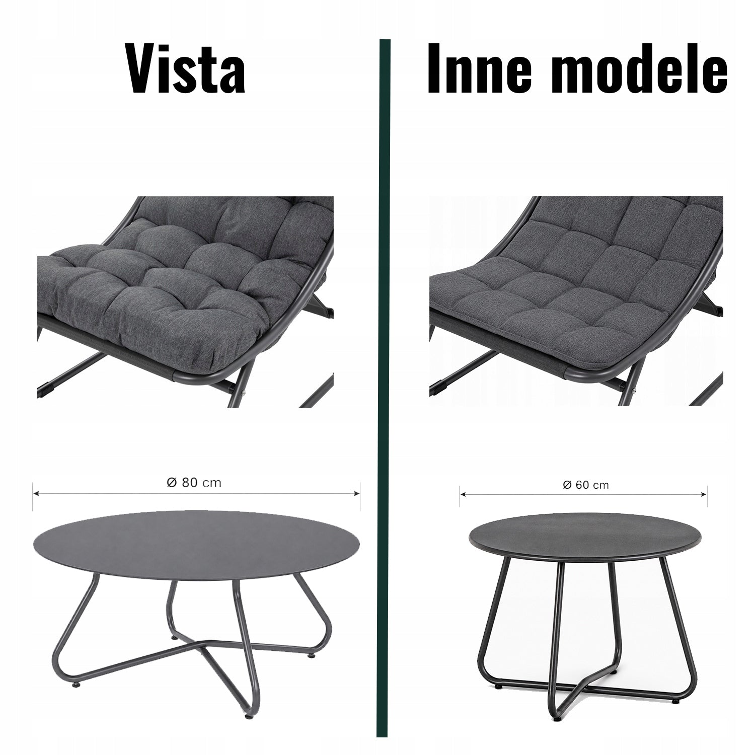 Garden Furniture Set Garden Furniture VISTA Table 2x Armchair Sofa Metal Main material metal