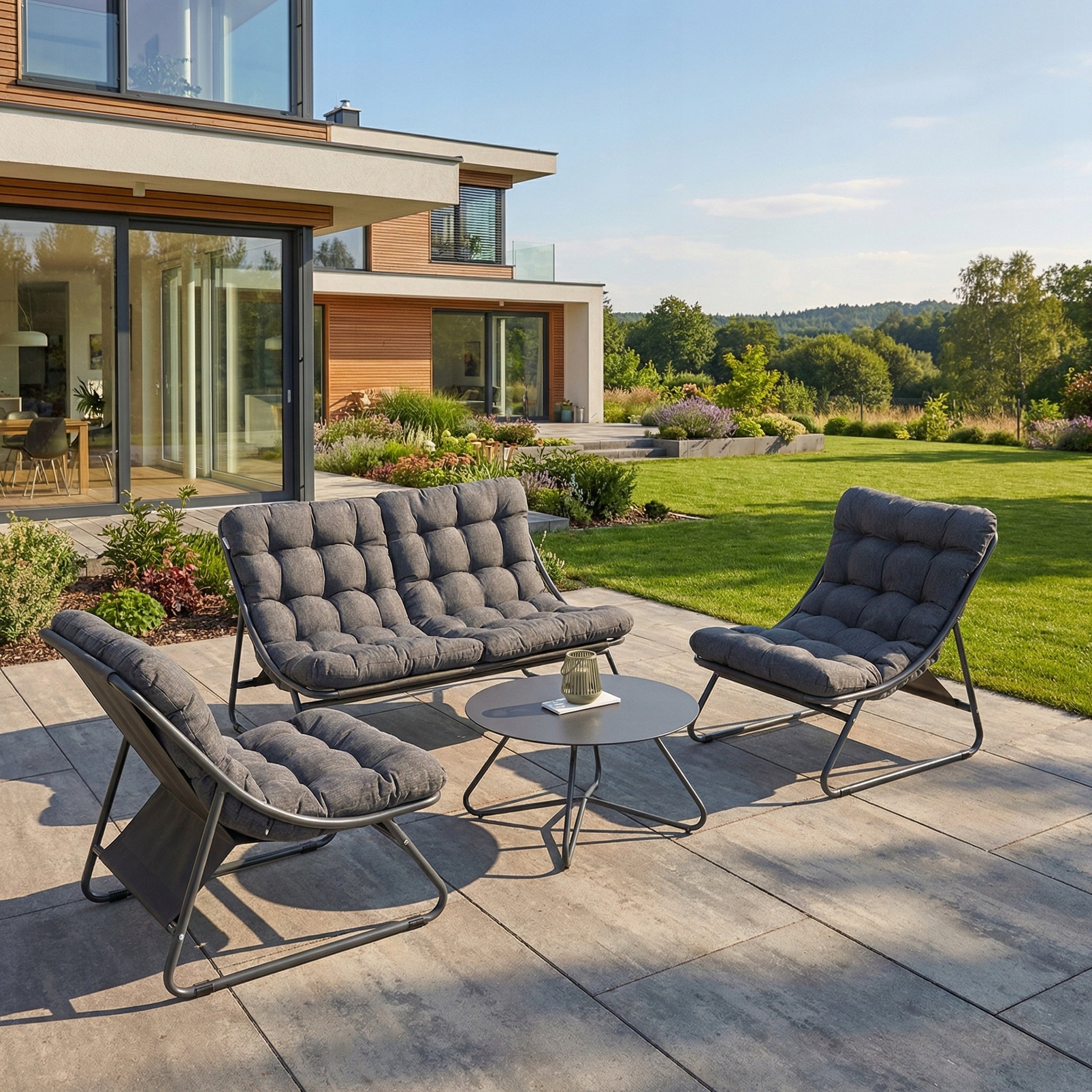 Garden Furniture Set Garden Furniture VISTA Table 2x Armchair Sofa Metal Manufacturer code 005748