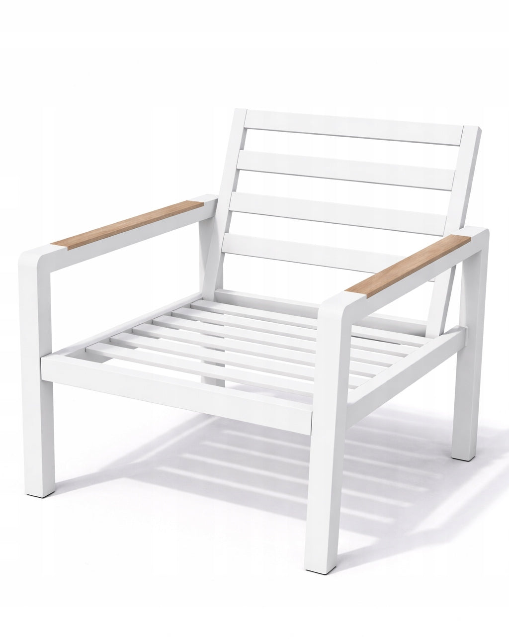 Garden Furniture Set Modular Aluminum Corner + Table + 3 Chairs White Main material aluminum