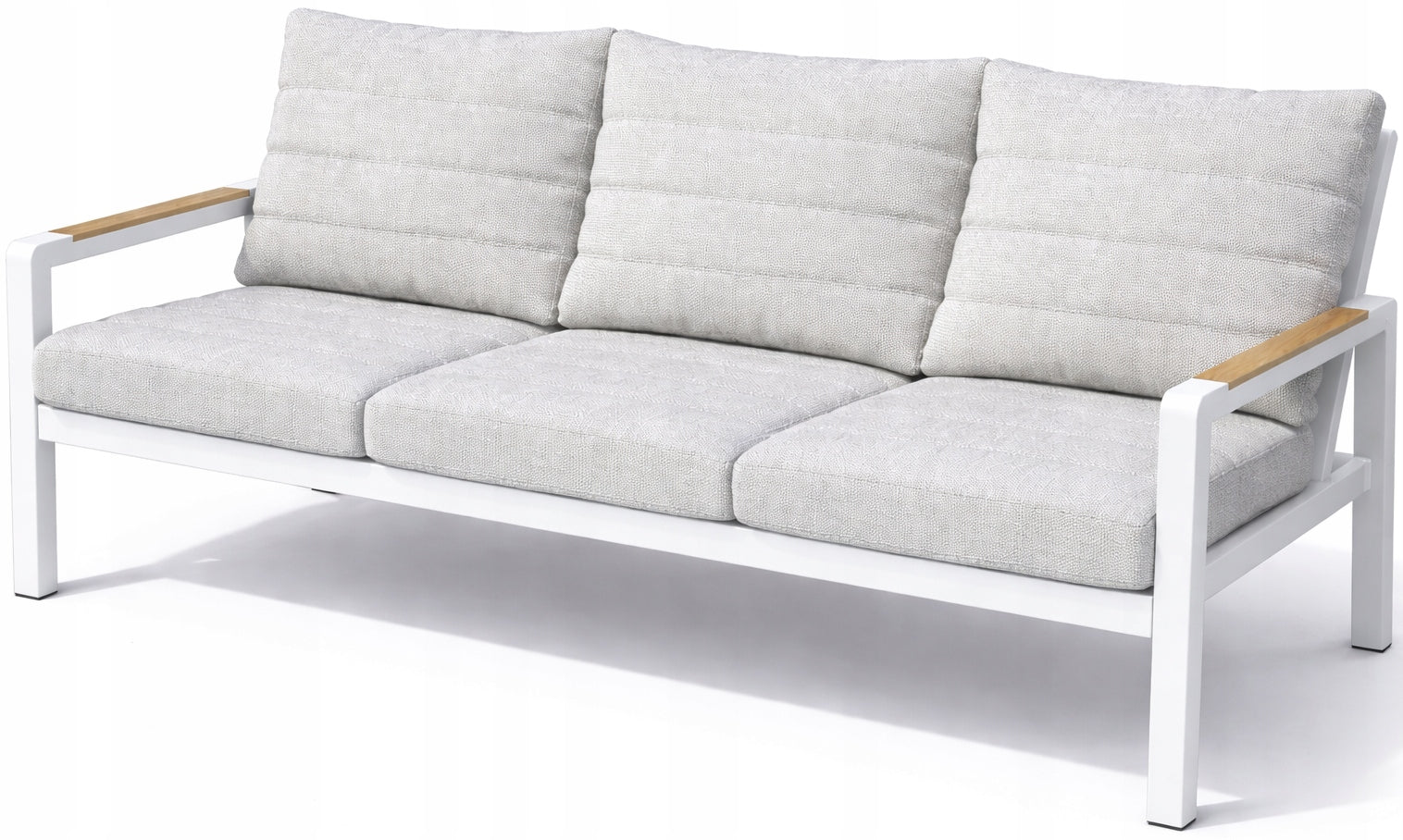 Garden Furniture Set Modular Aluminum Sofa + Table + 2 Armchairs White Color white