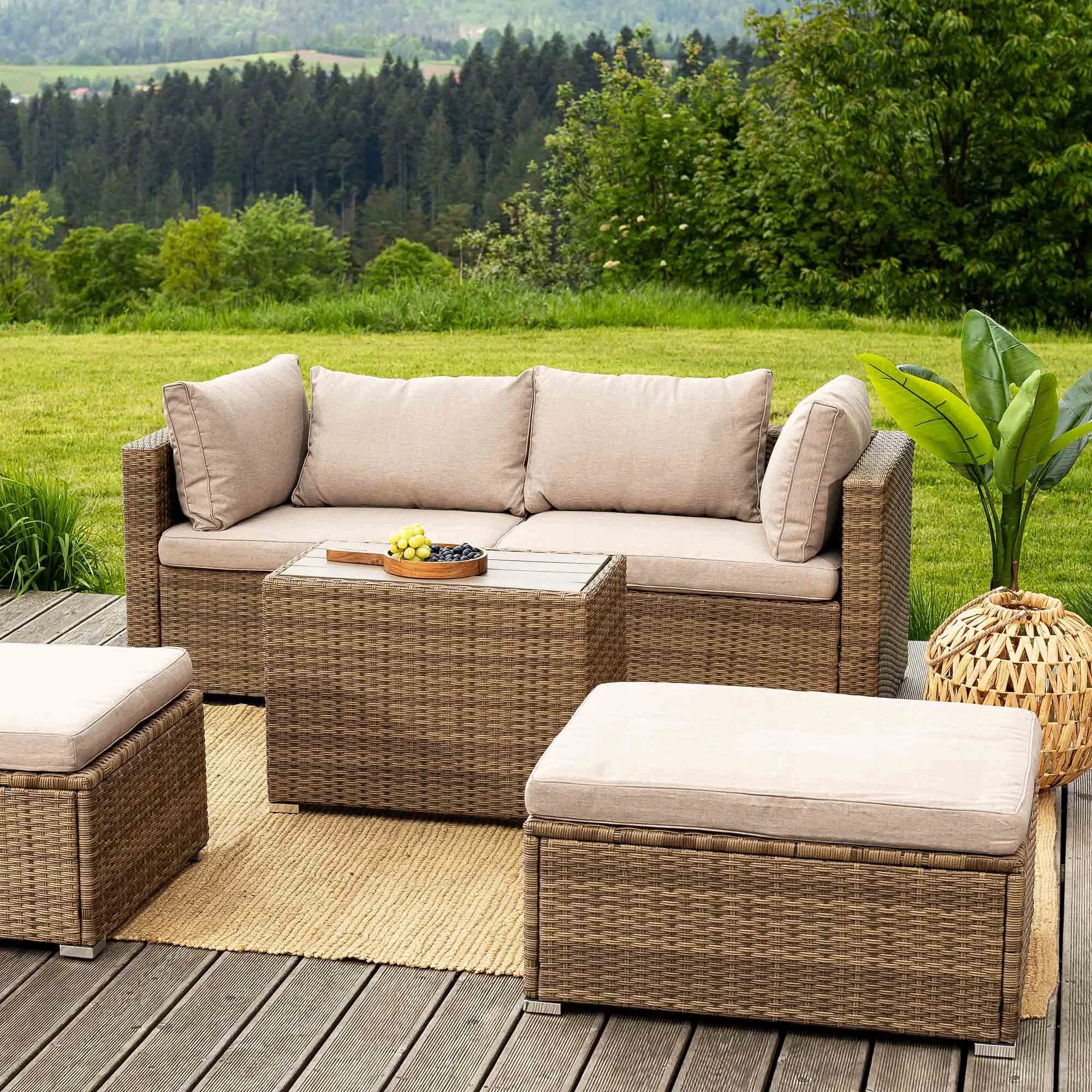 Garden Furniture Set Modular Technorattan Couches Poufs Table For couch set