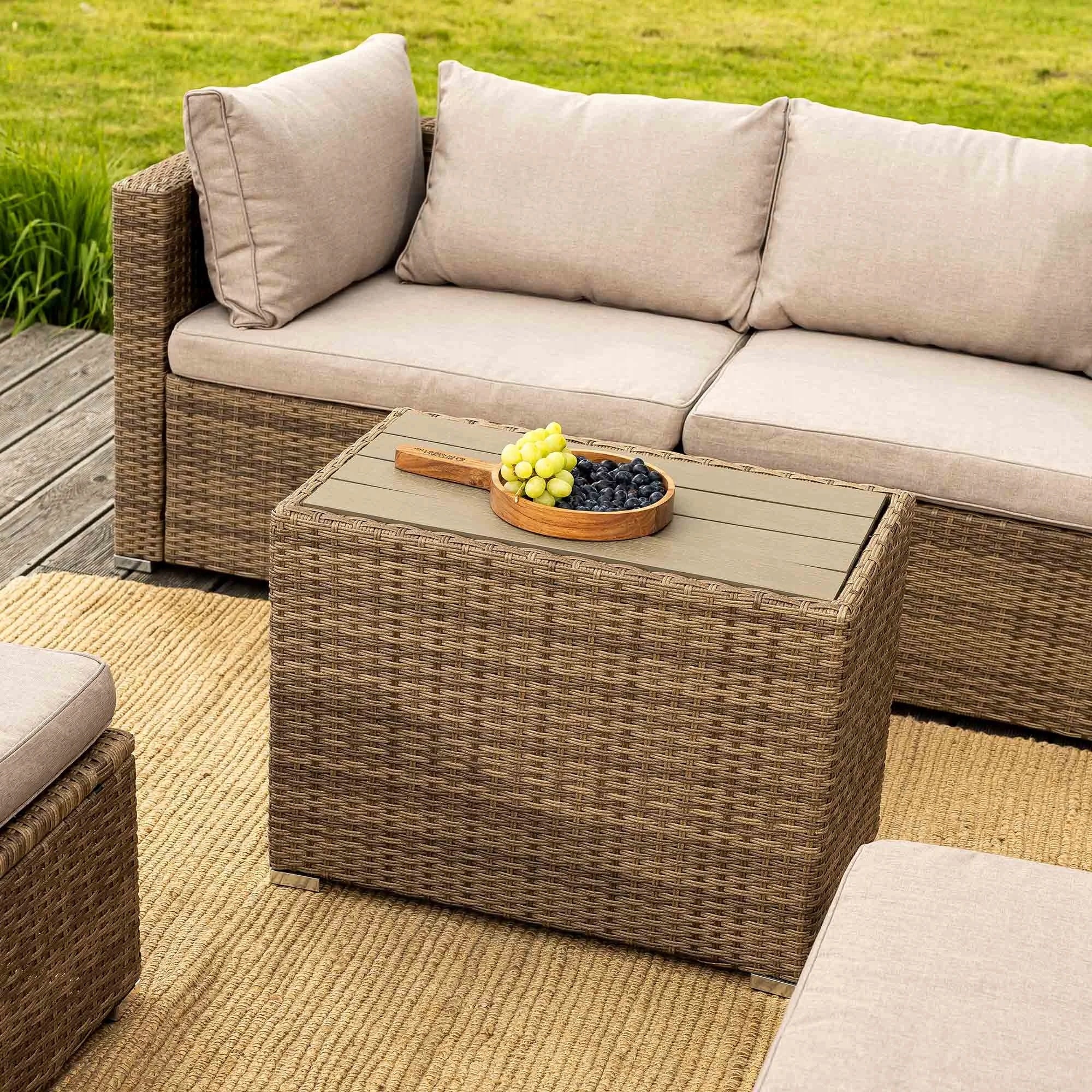 Garden Furniture Set Modular Technorattan Couches Poufs Table Main material synthetic rattan