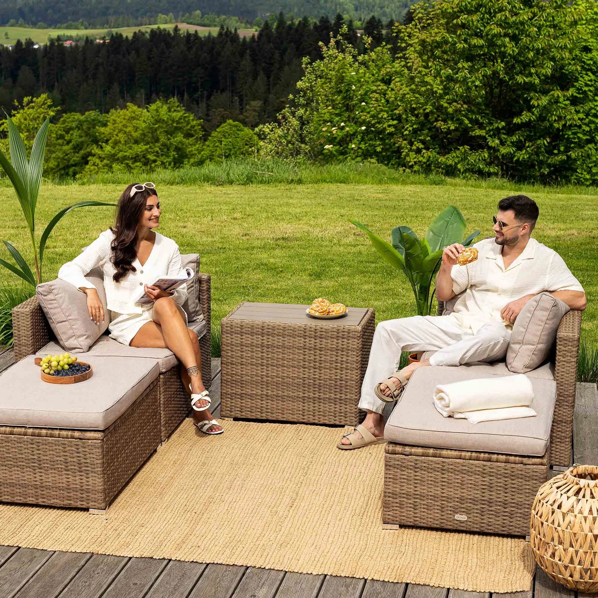 Garden Furniture Set Modular Technorattan Couches Poufs Table Manufacturer di volio