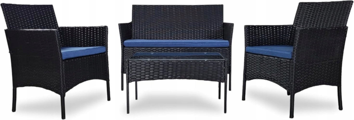Garden Furniture Set Sofa 2 Armchairs Table for BALCONY and TERRACE 2 x Pillowcases Line ALICE