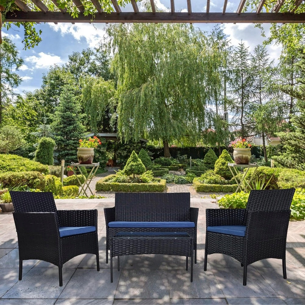 Garden Furniture Set Sofa 2 Armchairs Table for BALCONY and TERRACE 2 x Pillowcases Packaging status original