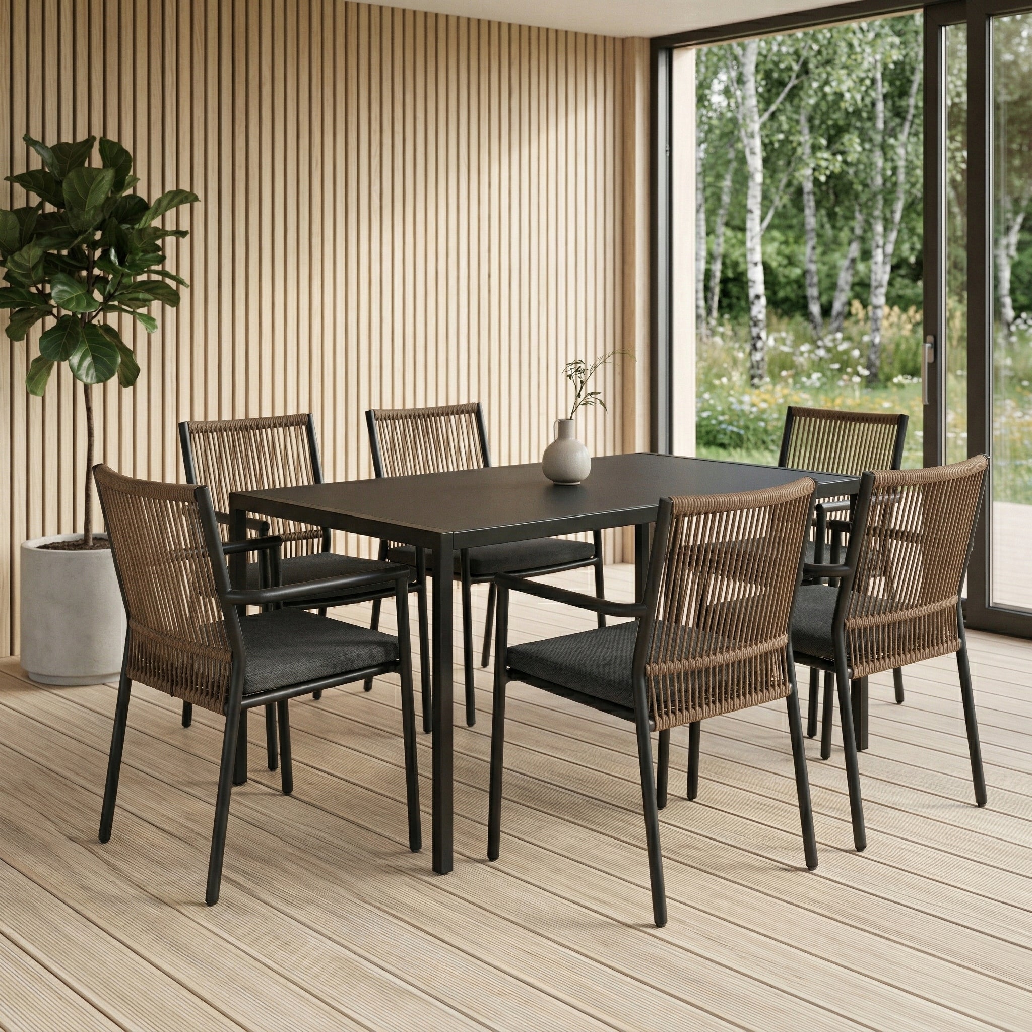 Garden Furniture Set TABLE 6 CHAIRS WITH Terrace Dining CUSHIONS Number of items in the set 7