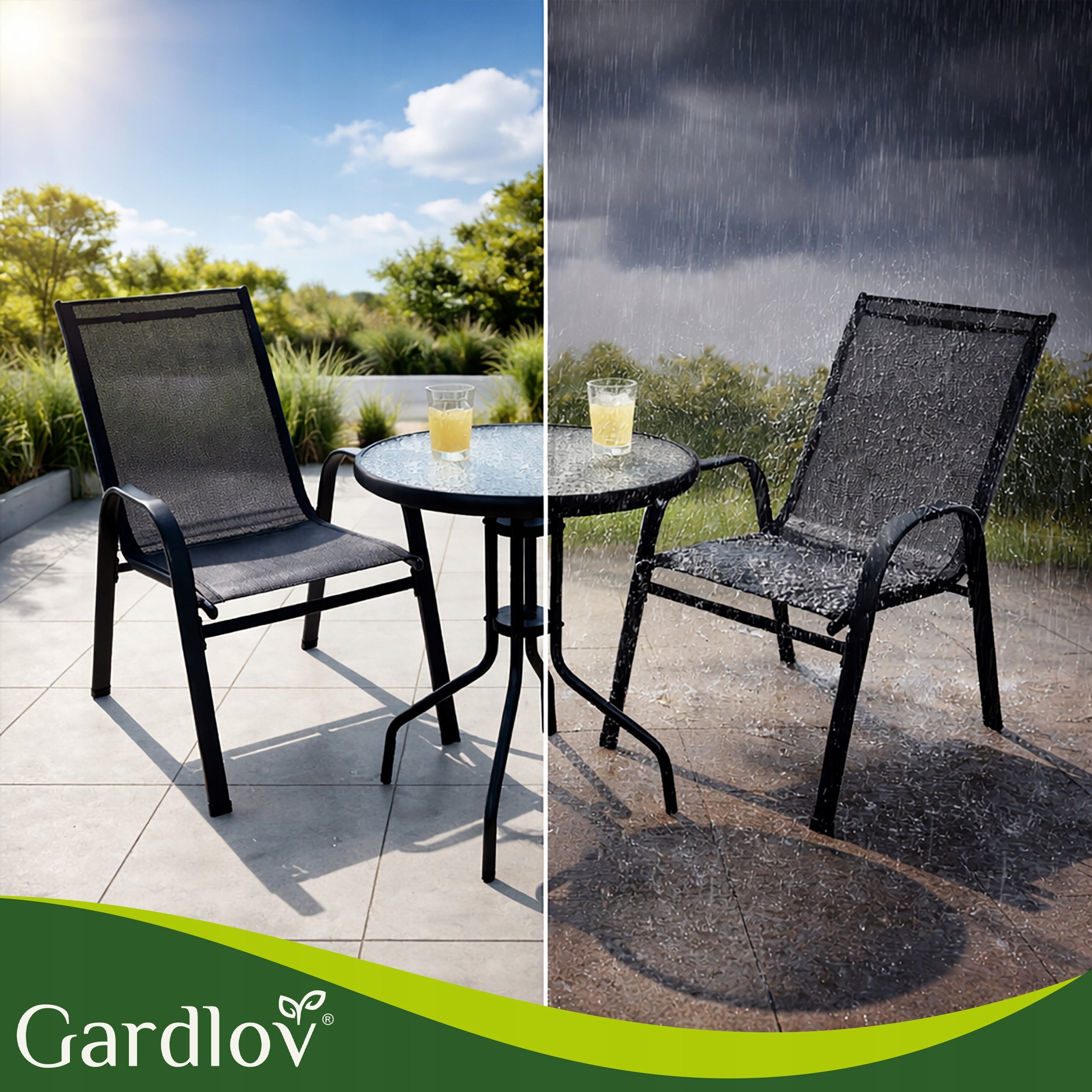 Garden Furniture Set for Balcony Terrace Table + 2 Chairs Manufacturer Iso Trade