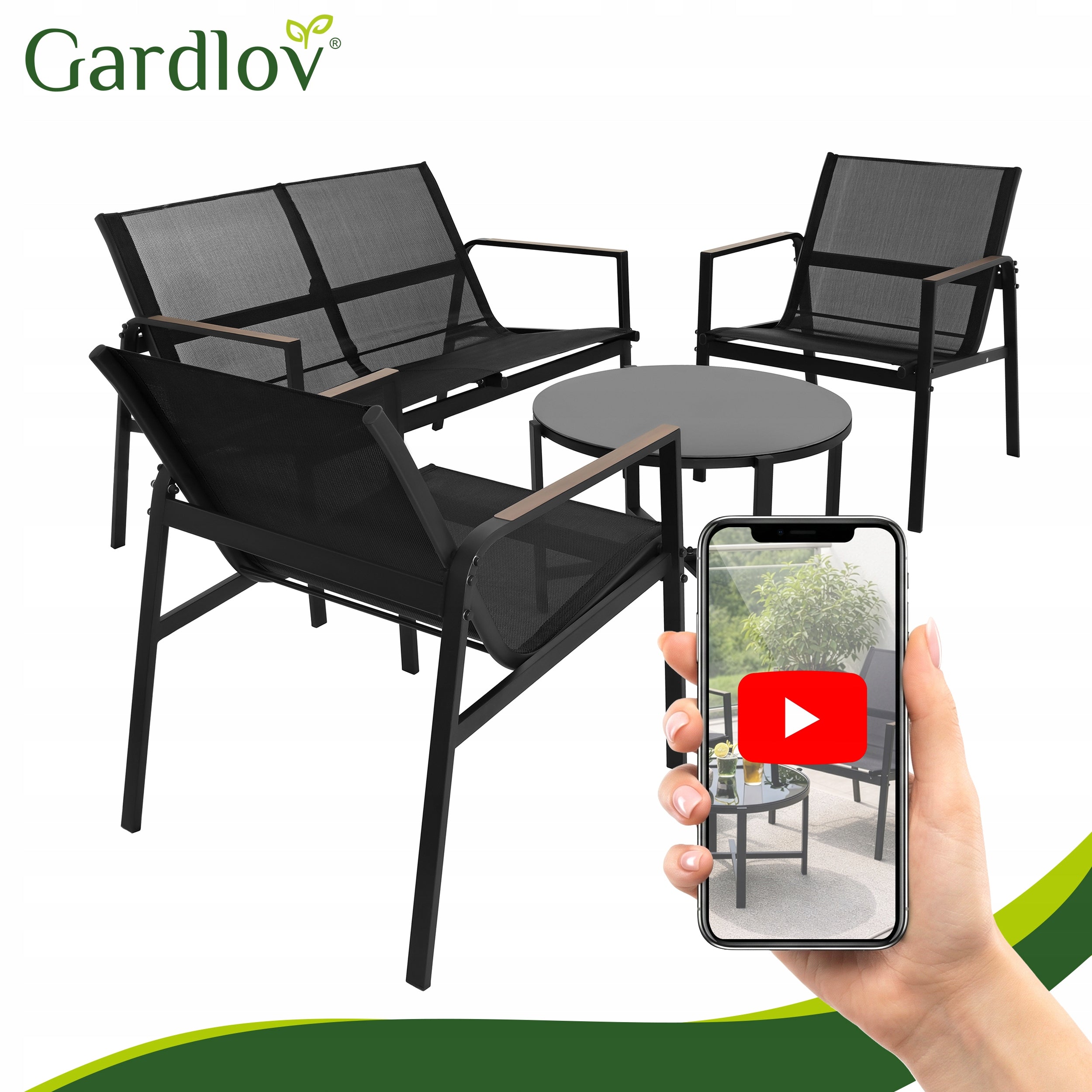 Garden Furniture Set for Balcony Terrace Table Chairs Sofa Number of items in the set 4