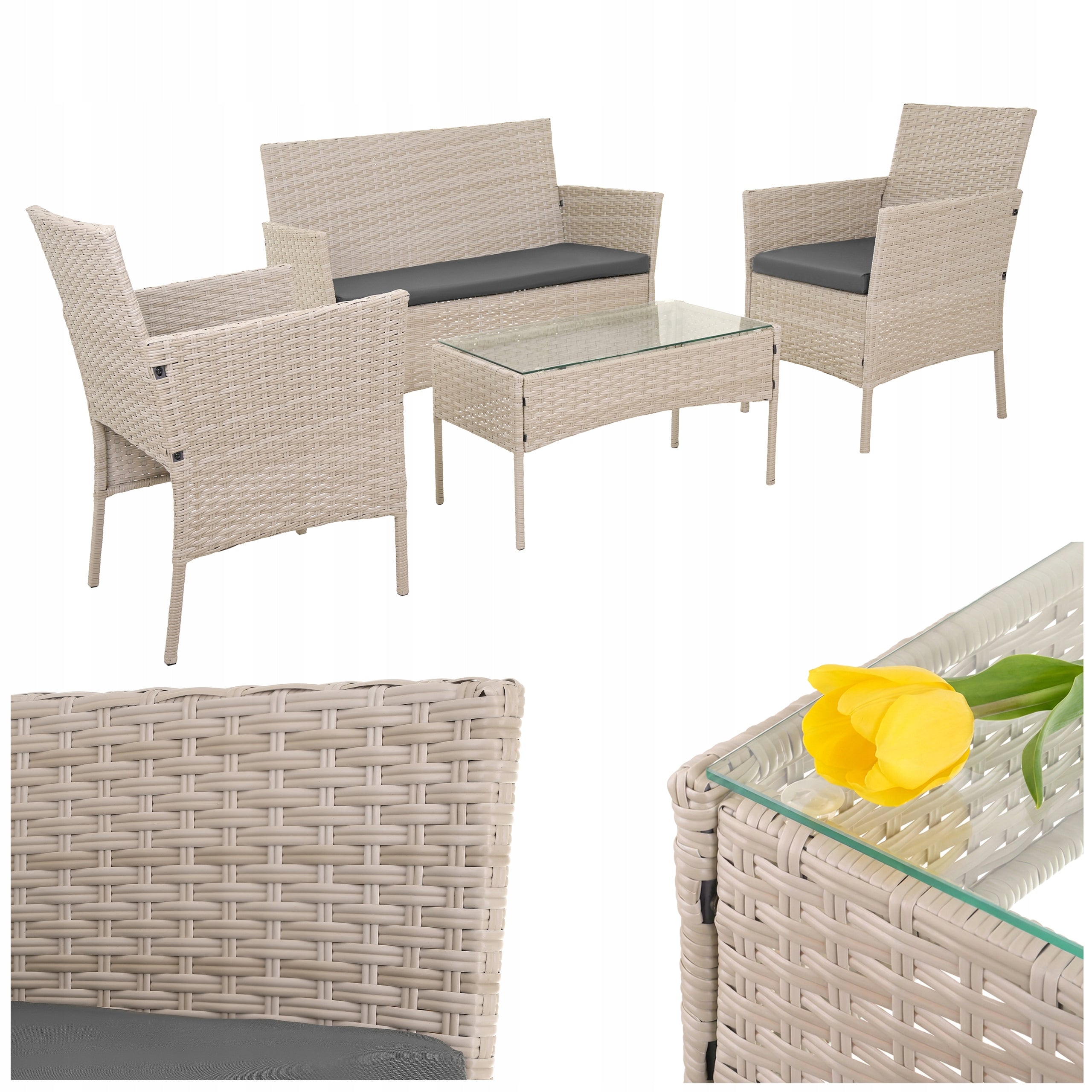 Garden Furniture Set for Terrace Technorattan Table Sofa
