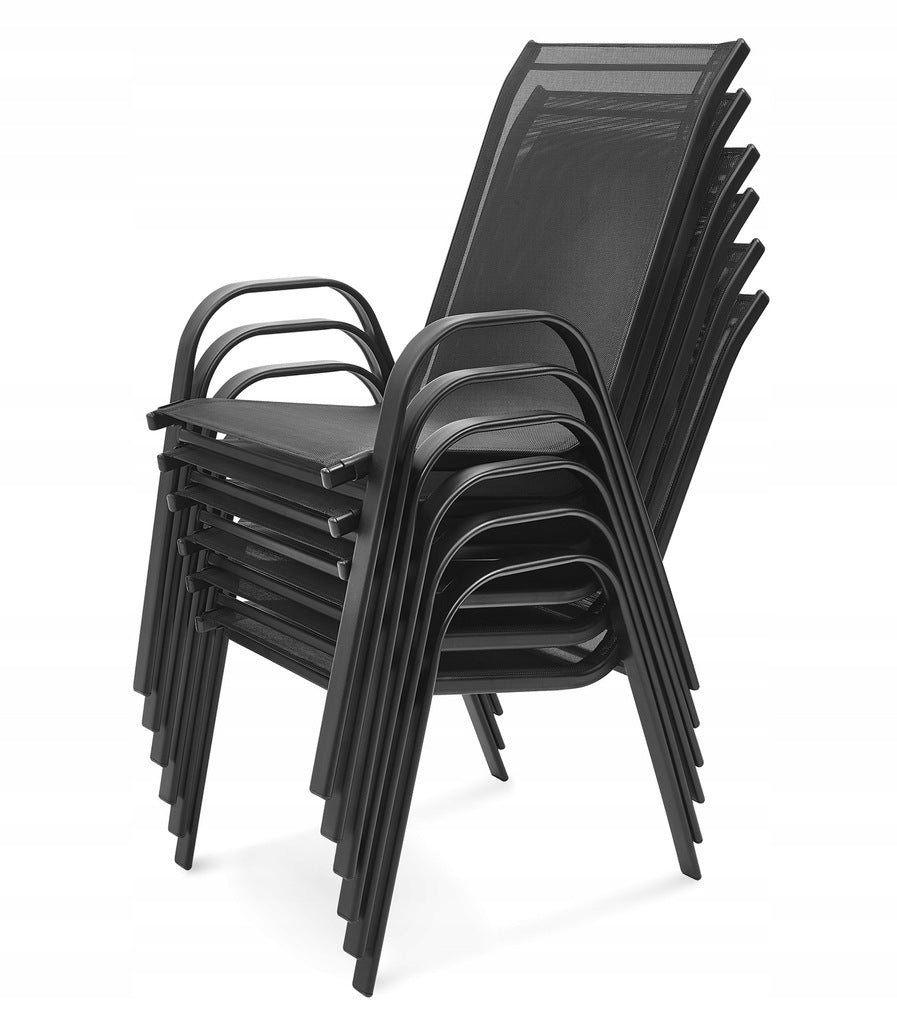 Garden Furniture Set of Terrace Furniture Garden TABLE GLASS 150x90 Chairs Number of people 6