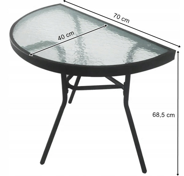 Garden Furniture Table with Chairs for Balcony Terrace Gazebo 2 Chairs Black For coffee set