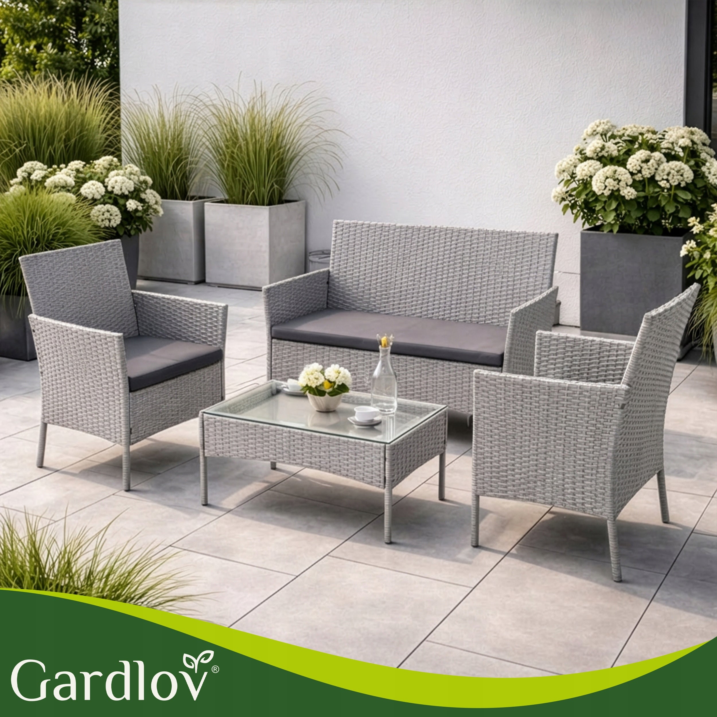 Garden Furniture Technorattan Garden Furniture Set for Terrace Sofa Table Line Meble Ogrodowe Zestaw Mebli Ogrodowych