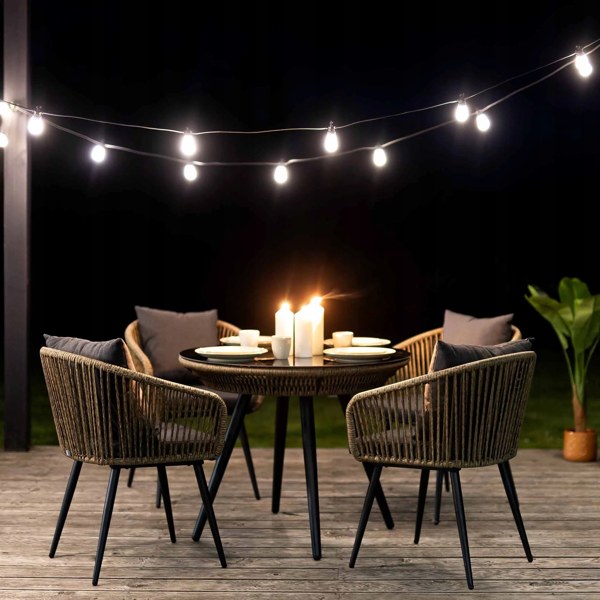 Garden Furniture Terrace Furniture Set 4 Seater Armchairs Handmade Table Number of people 4