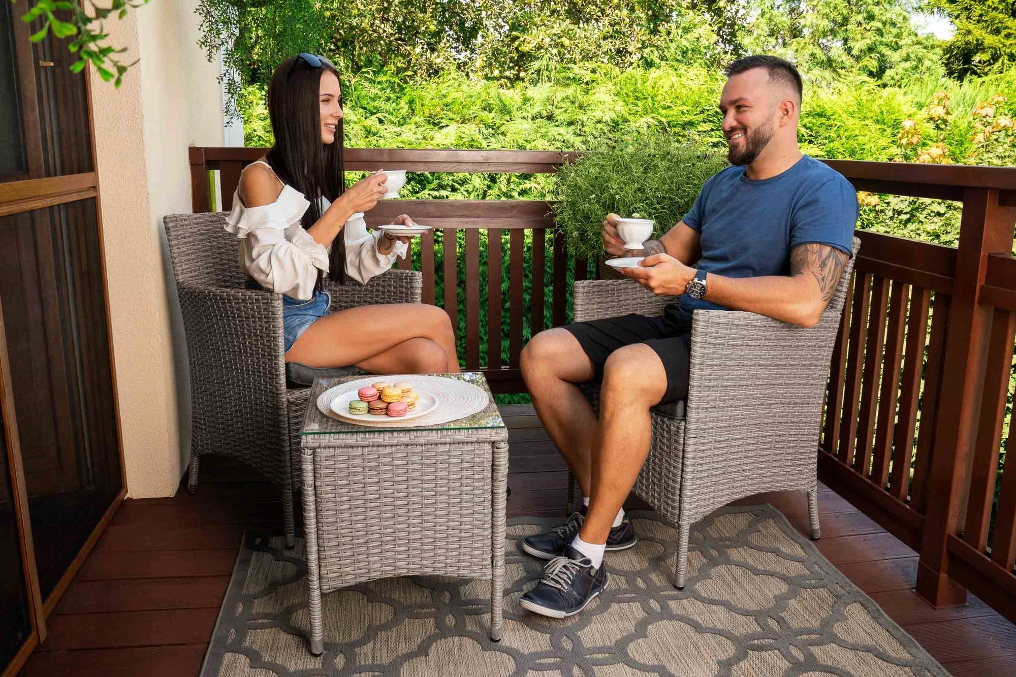 Garden Furniture di volio Siena Set for Balcony Terrace Technorattan 2 People Manufacturer di volio