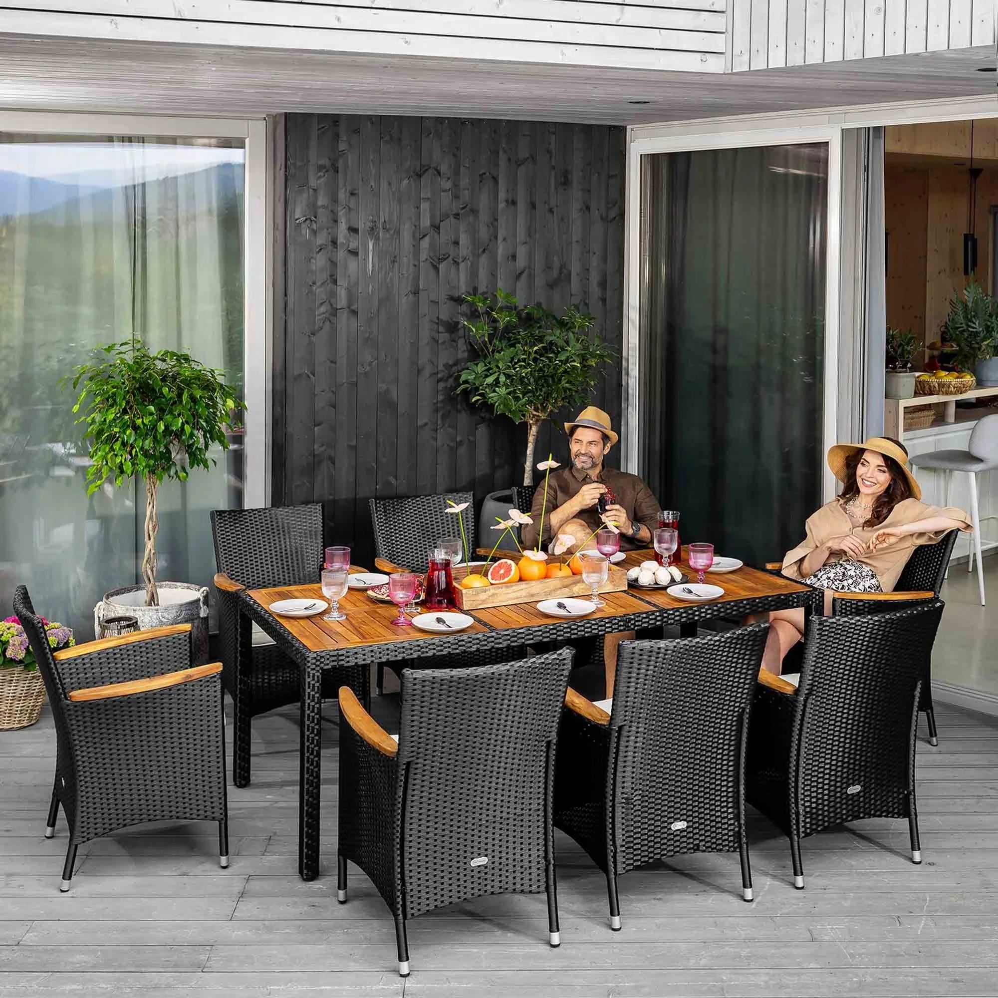 Garden Furniture di volio Technoratan Set Large Table 8x Garden Chair Assembly self-assembly furniture