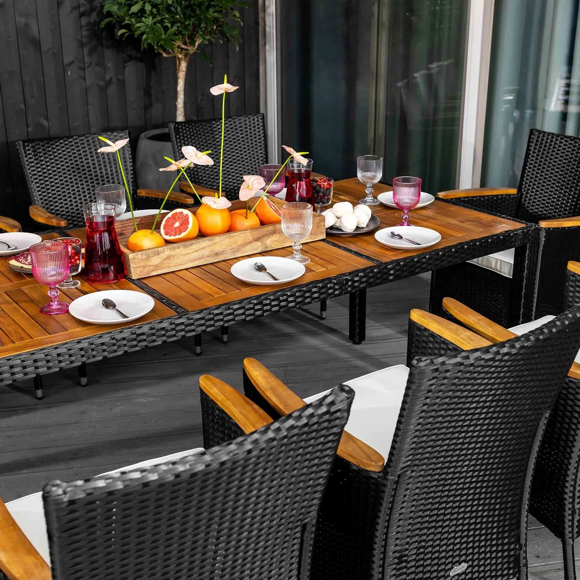 Garden Furniture di volio Technoratan Set Large Table 8x Garden Chair Number of people 8