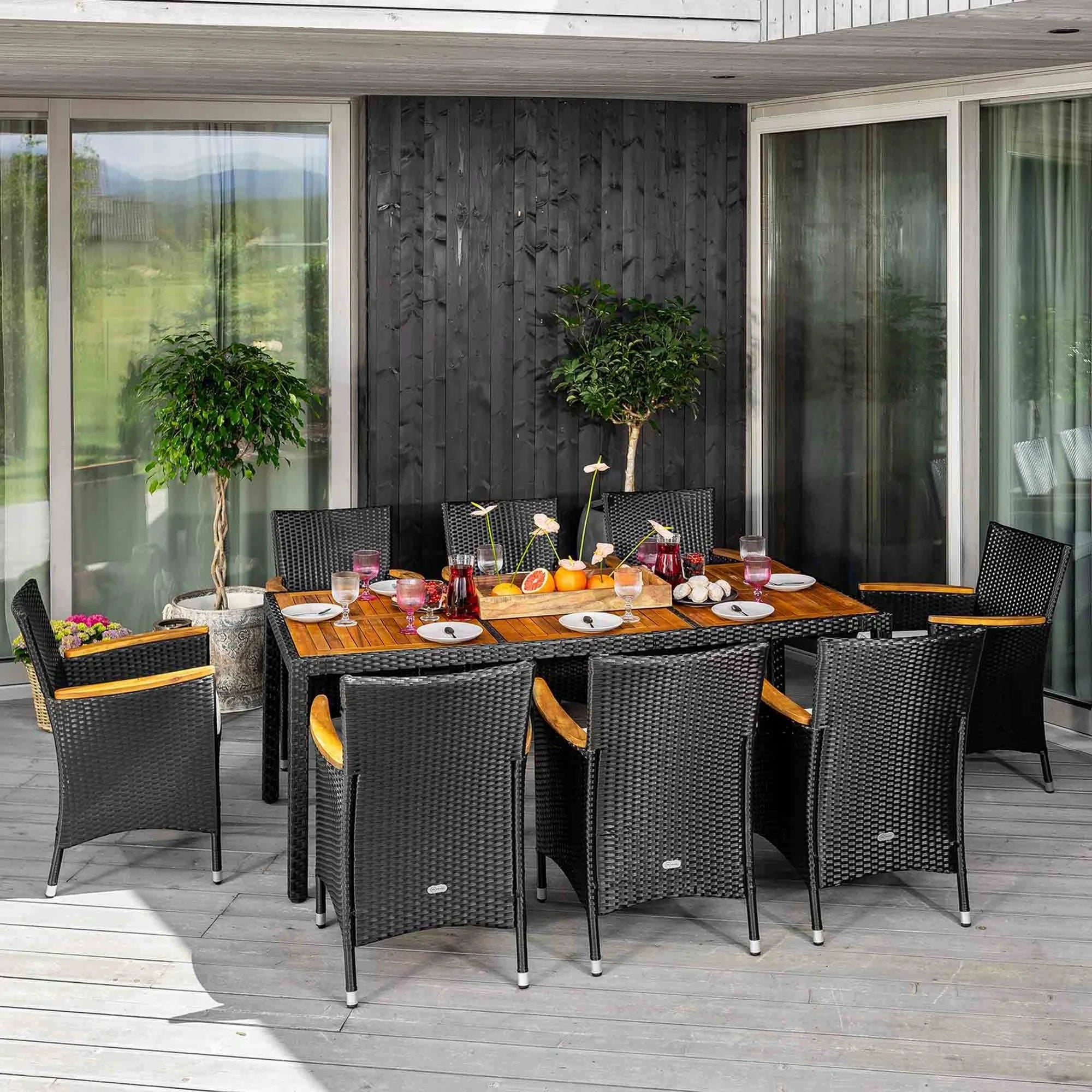 Garden Furniture di volio Technoratan Set Large Table 8x Garden Chair Set contents armchair table