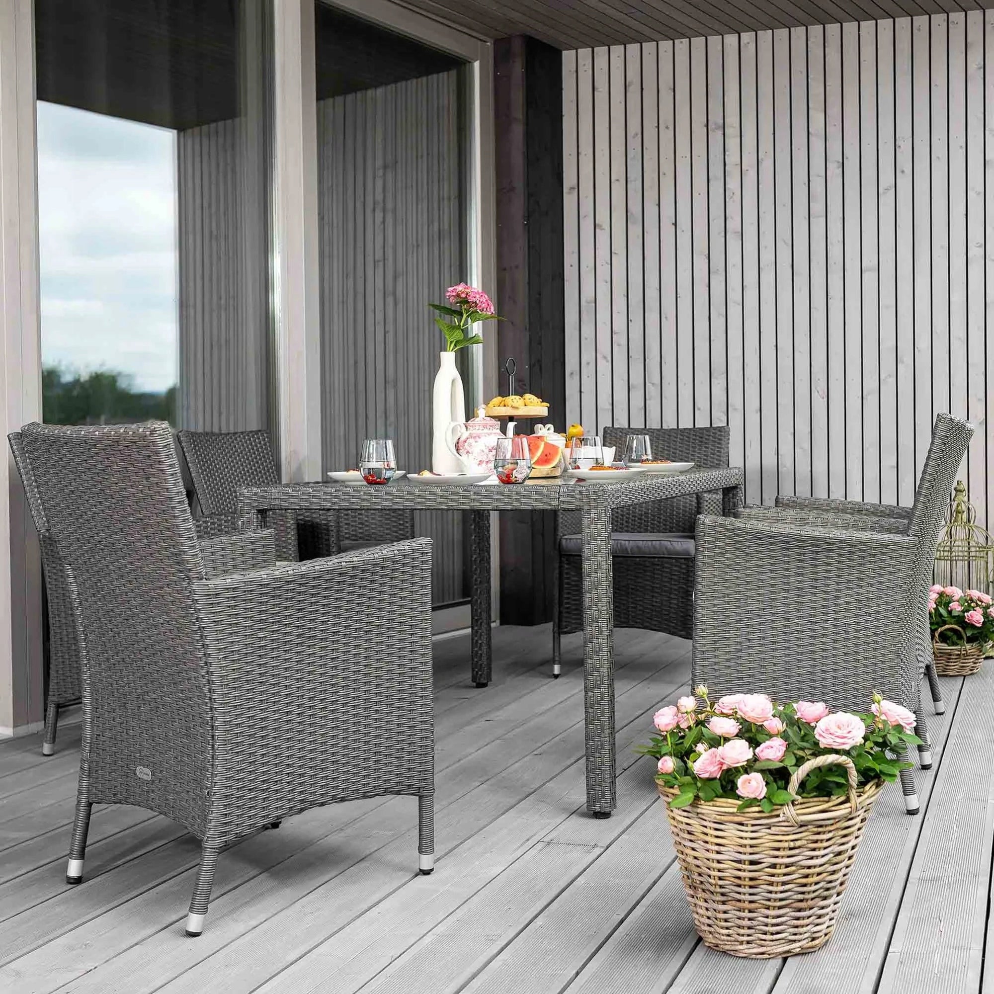 Garden Furniture di volio Technoratan Set Table+Fotels Furniture Set Terrace Number of people 6