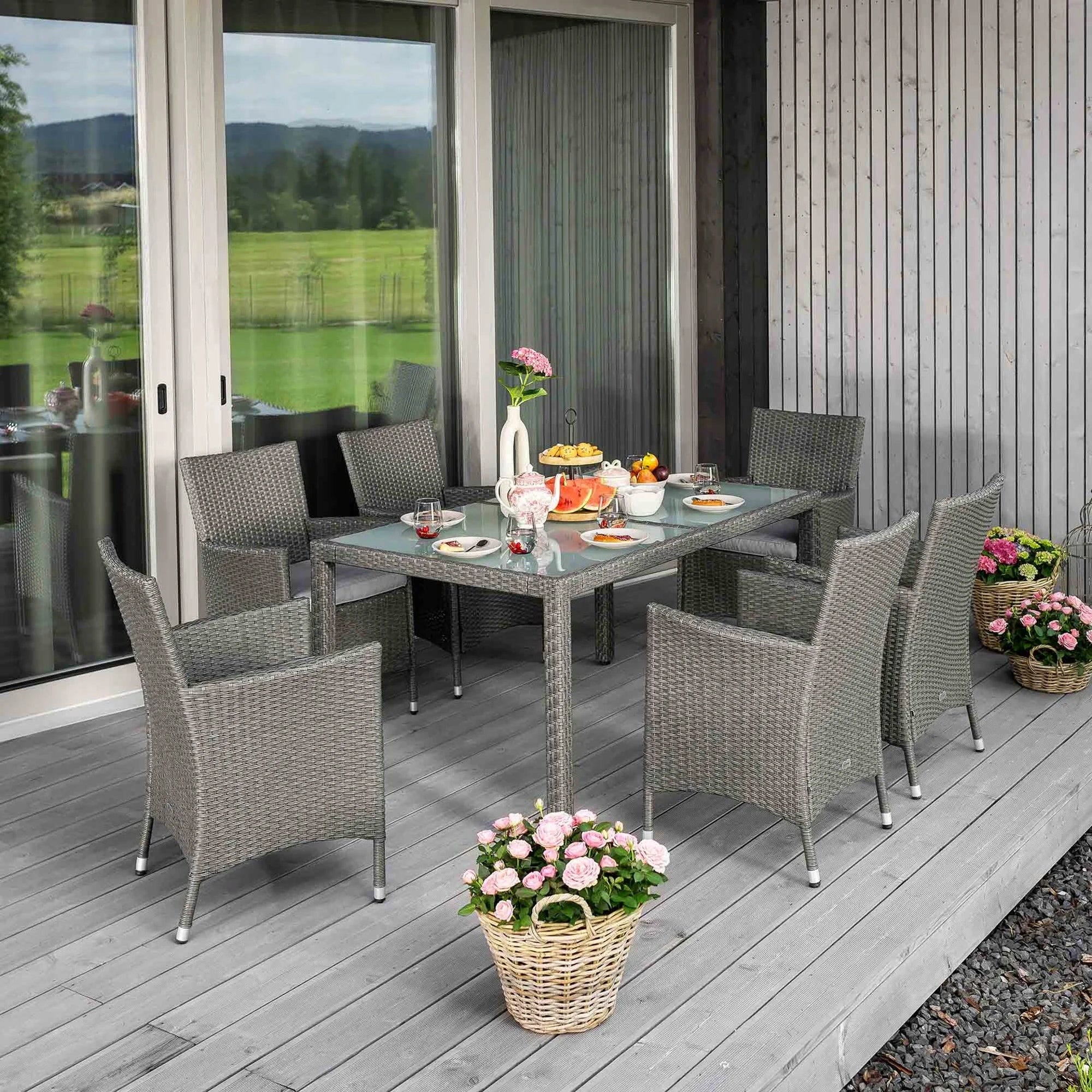 Garden Furniture di volio Technoratan Set Table+Fotels Furniture Set Terrace Set contents armchair table