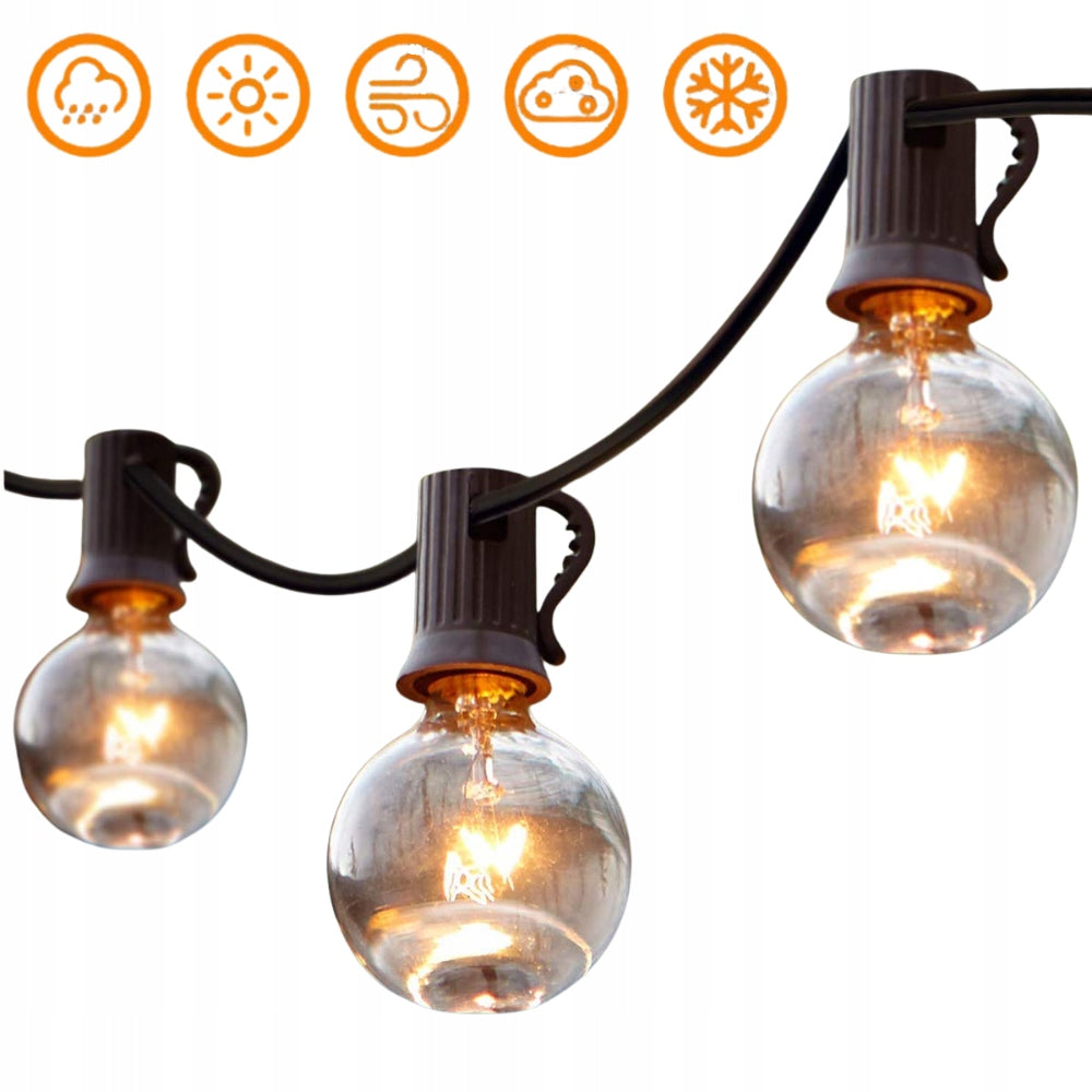 Garden GARLAND 15m + 50 Bulbs Waterproof Light Chain