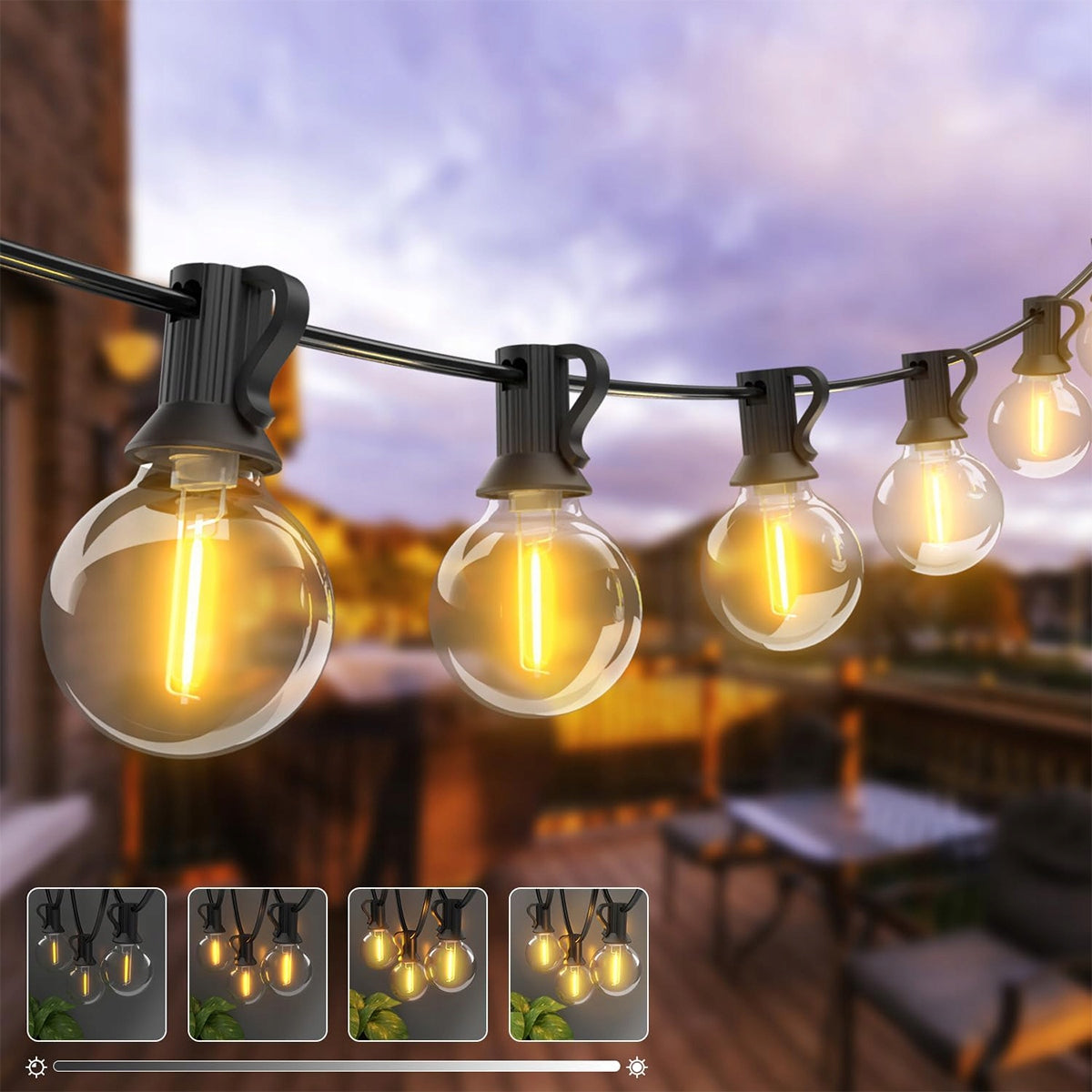 Garden GARLAND Light 18M 30X LED Bulb G40 Waterproof Lights THICK Packaging status original