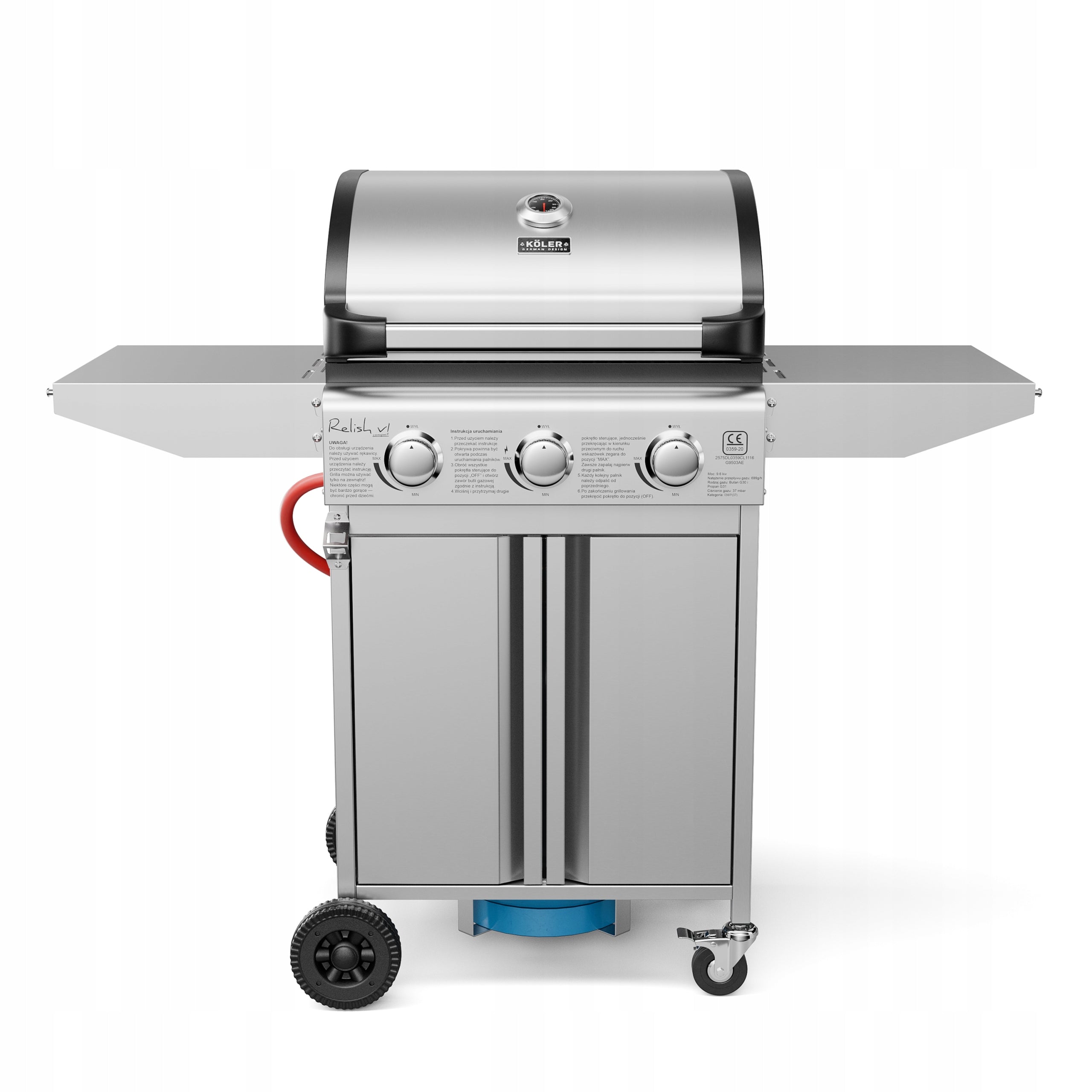 Garden GAS GRILL Relish V1 Compact STAINLESS CAST IRON + Liquid Cleaner Packaging status original