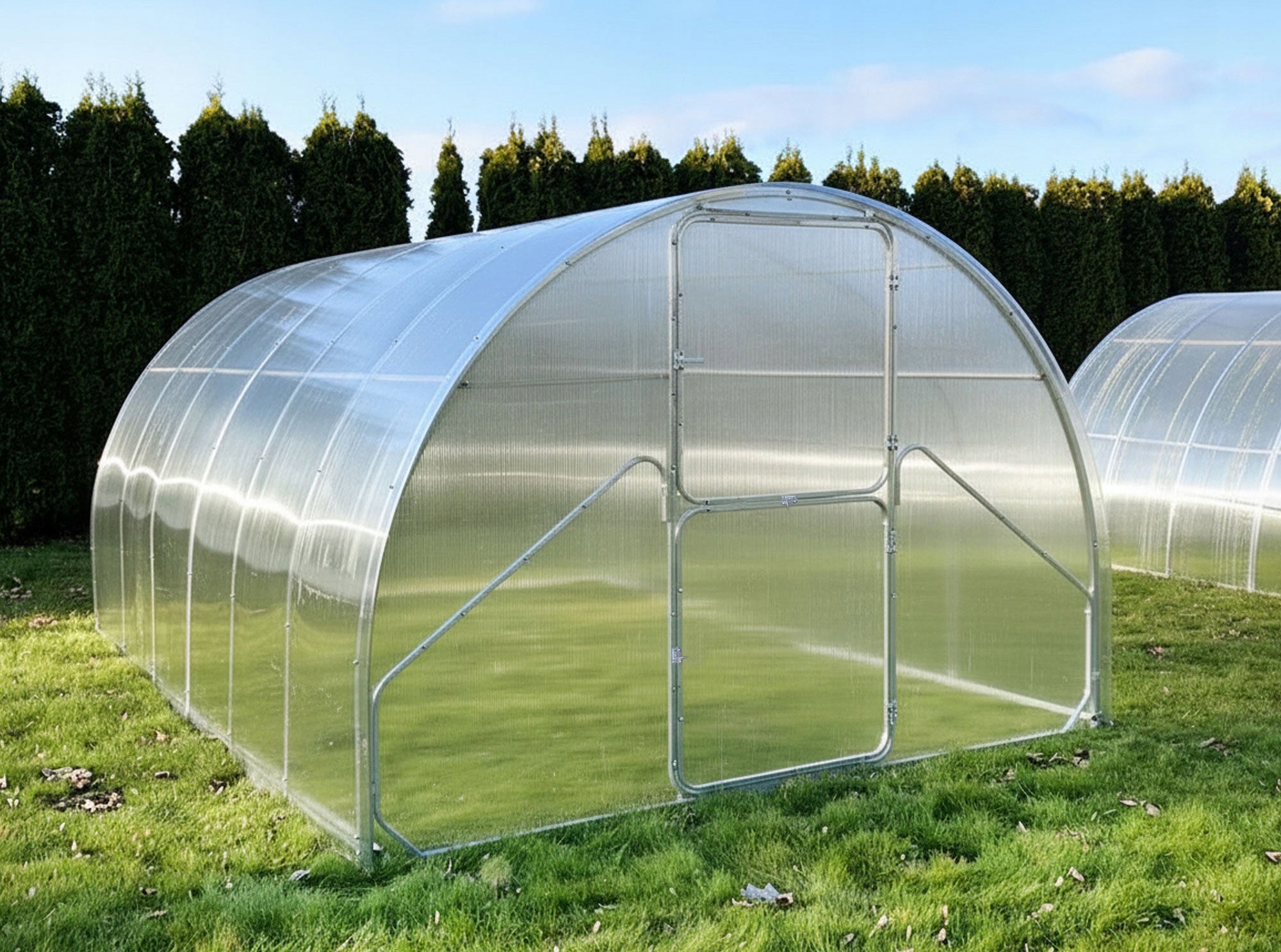 Garden GREENHOUSE 3x4m POLYCARBONATE 6mm with Profile 40x20mm ZINC tunnel 12m2 Width 3 m