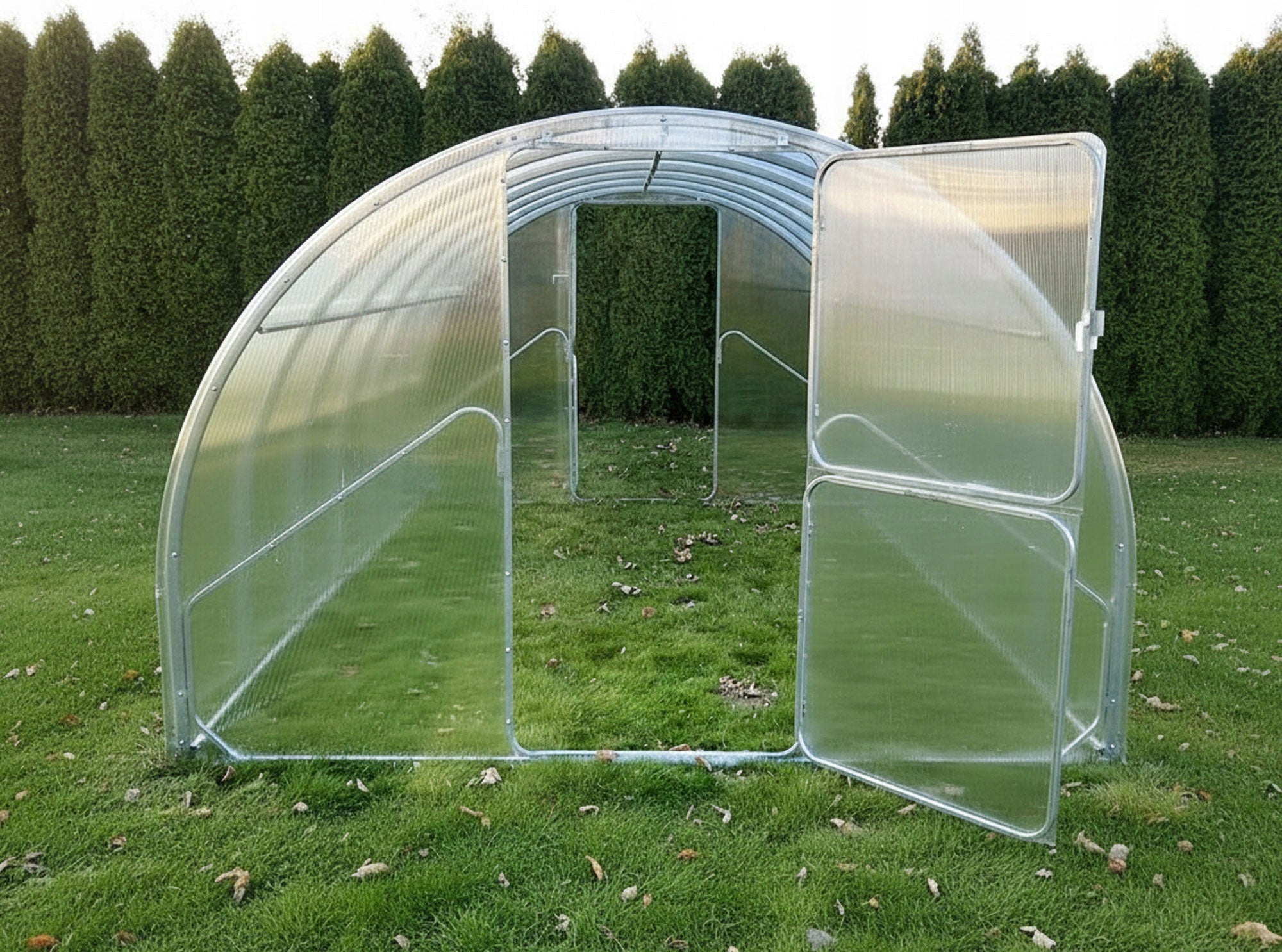 Garden GREENHOUSE 3x6m POLYCARBONATE 4mm with Profile 40x20mm ZINC Tunnel Manufacturer no brand