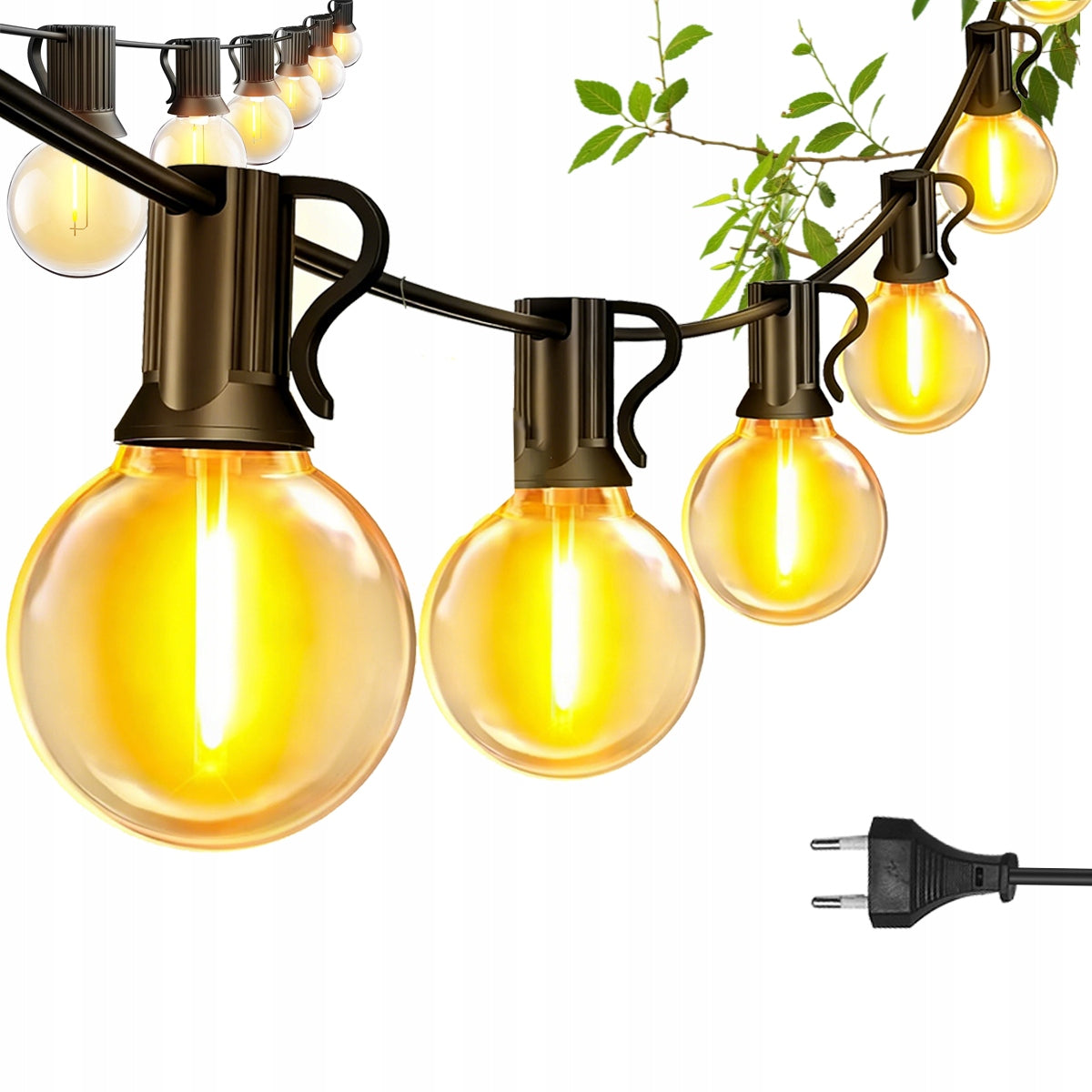 Garden Garland Light 10M 13X LED Bulb G40 + Waterproof Cord