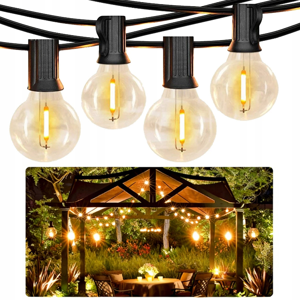 Garden Garland Light 13x LED BULB Balcony Terrace 10m