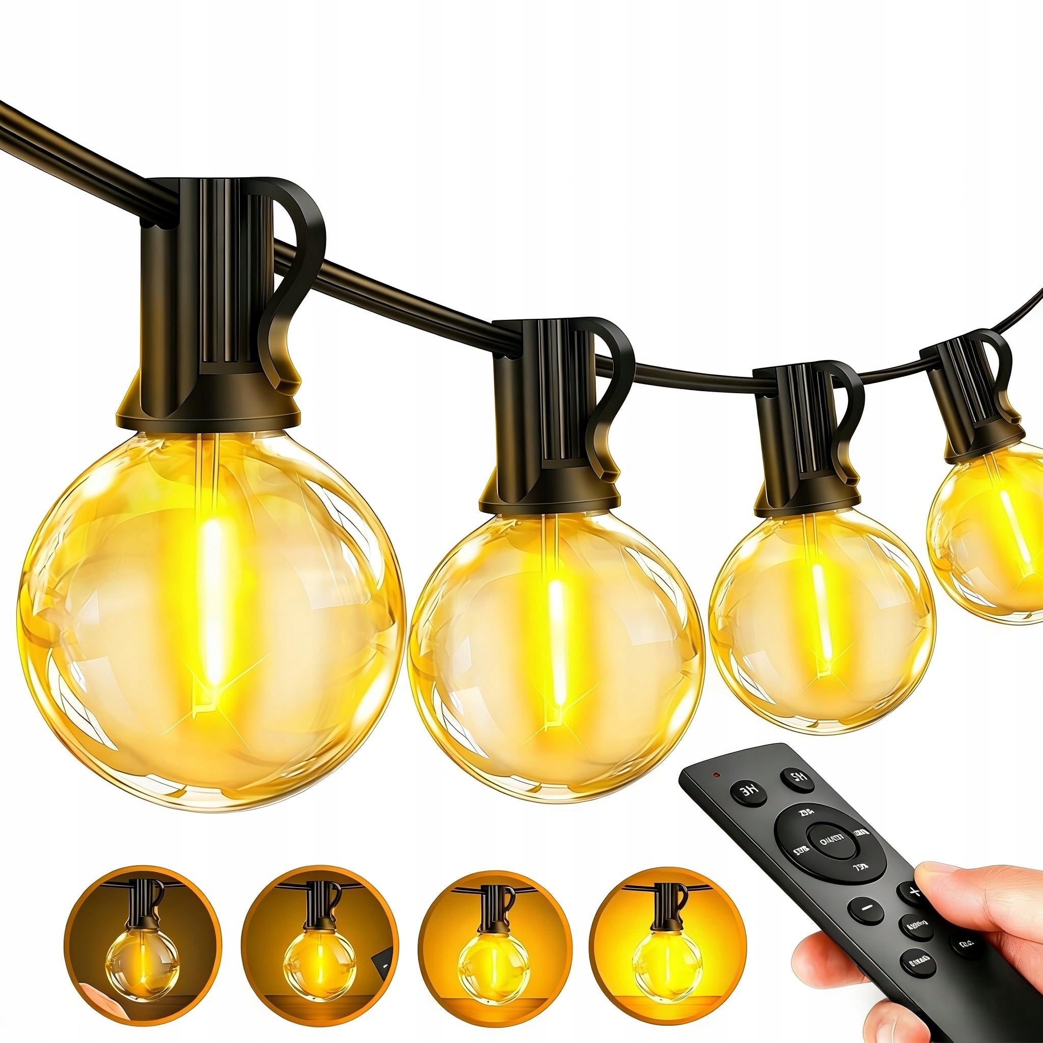 Garden Garland Light 30M 50X LED Bulb G40 + Cord