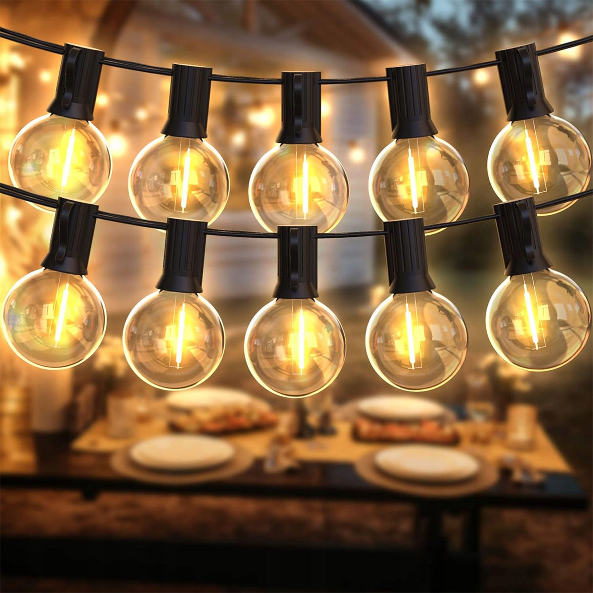 Garden Garland Light 30m 50X LED Bulb Chain + freebie 2X G40 NEW Packaging status original