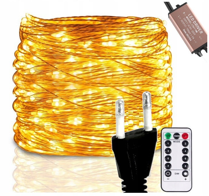 Garden Garland Light Chain 10m 100LED 230V + Remote Control