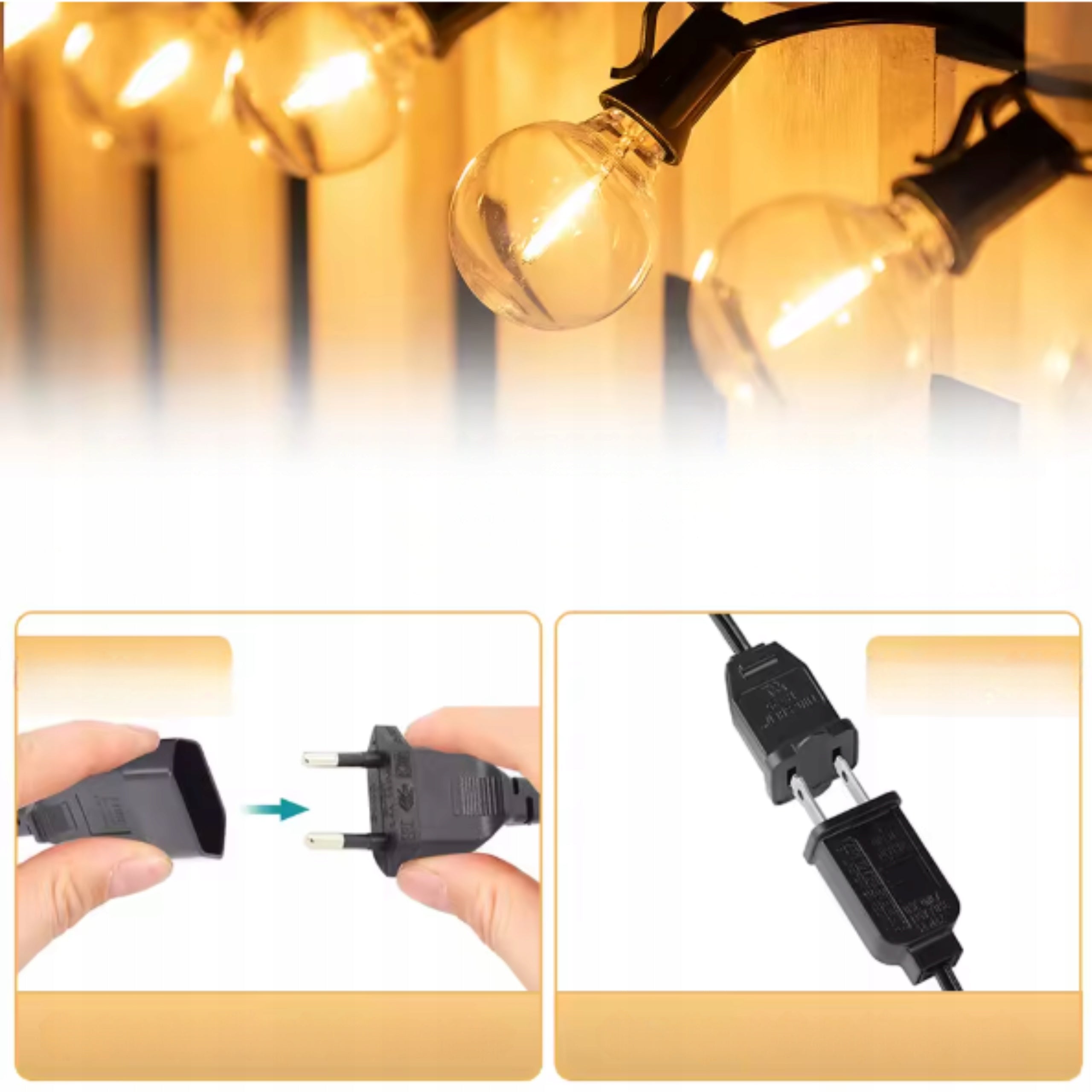 Garden Garland Light LED Outdoor Terrace For Garden 10M 15xLight Bulbs Manufacturer code Girlanda Ogrodowa Świetlna LED Zewnętrzna Na