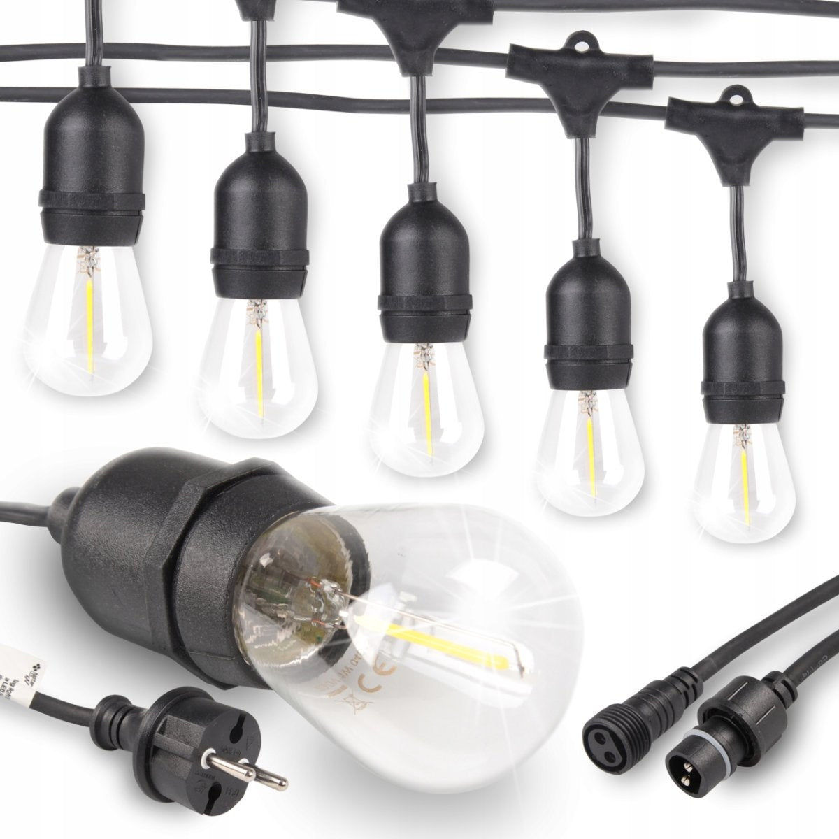 Garden Garland Network Lights 10x E27 LED for Balcony 5m IP65